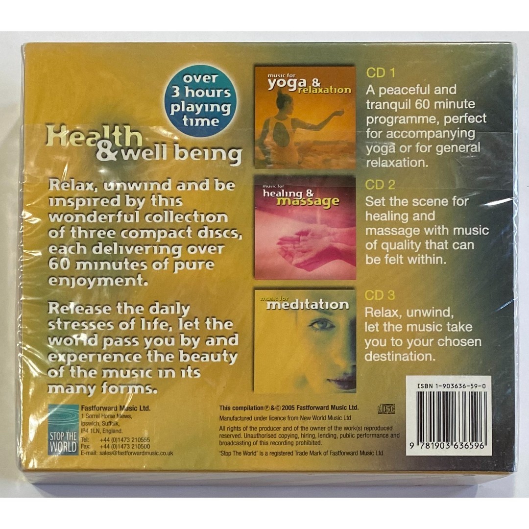 Health & Well Being 3 x CD Box Set. New. Label Code: FFCD50234. Yoga Massage