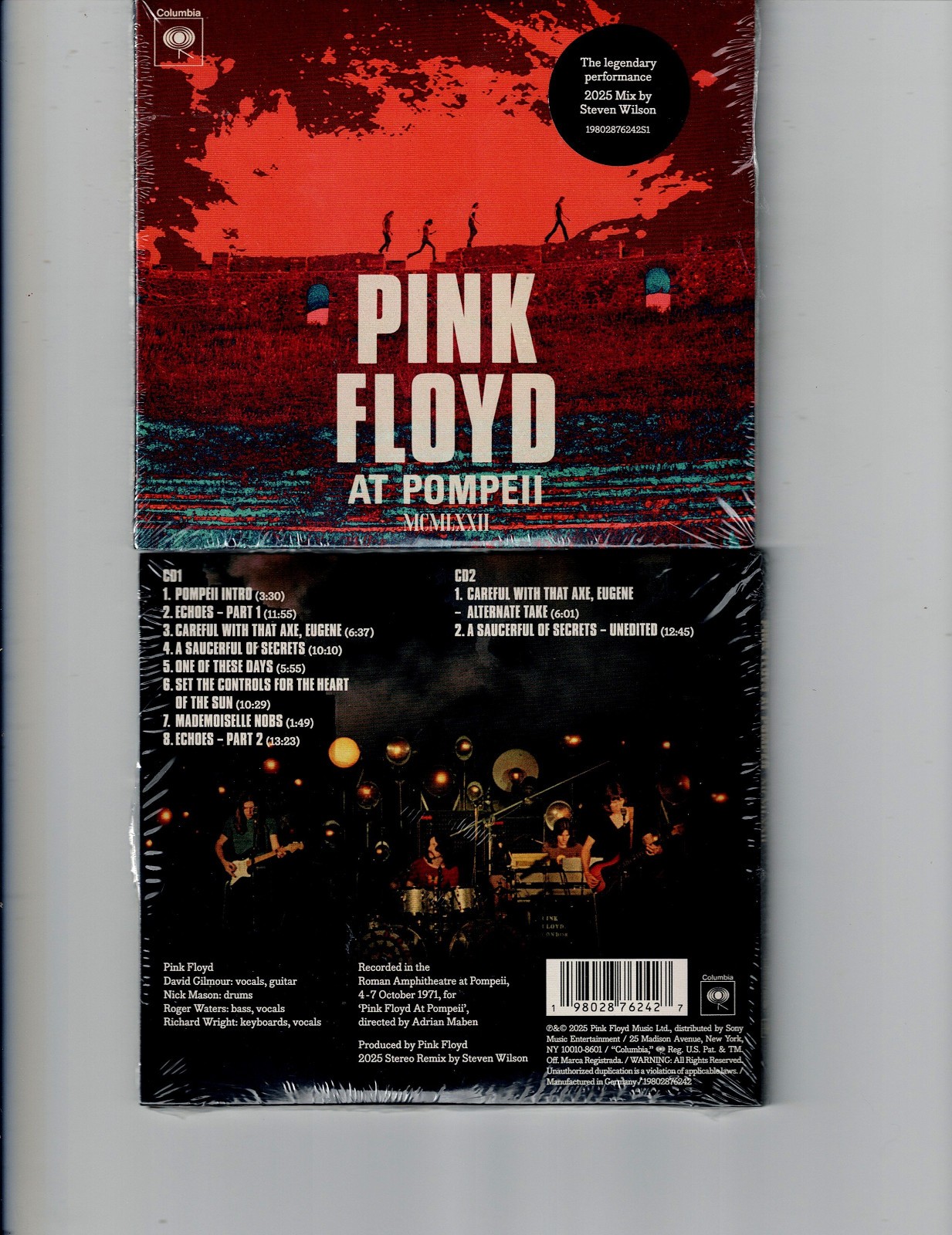 PINK FLOYD - LIVE AT POMPEII 1971 (2CD 2025) NEW *10 TRACKS*