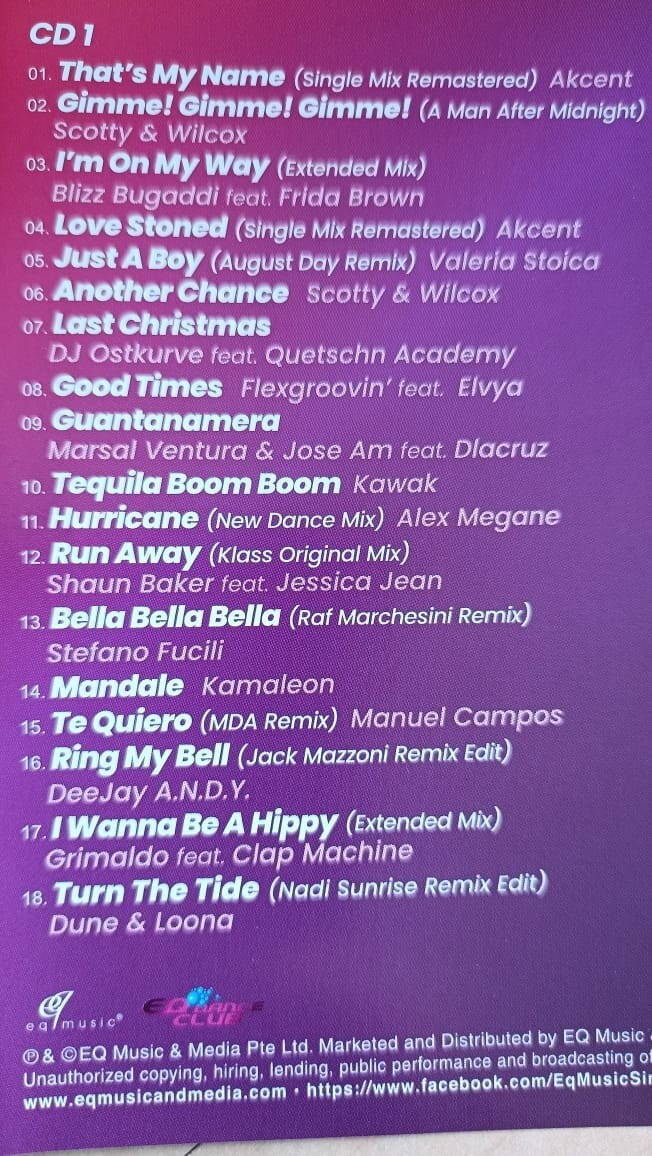 Best Hits 2021 CD Euro Dance Remix Singpore Release Akcent Mario Lopez Scotty