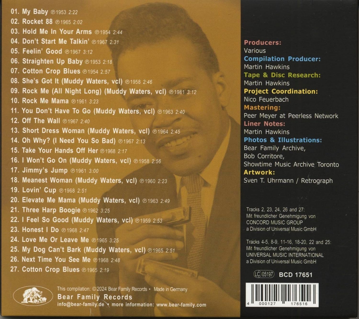 James Cotton "Rocks" 27 cuts on one CD; played once, Bear Family Records