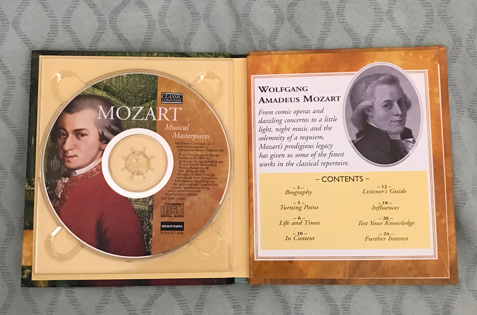 Mozart Musical Masterpieces Classic Composers CD & Listener's Guide 11 Tracks