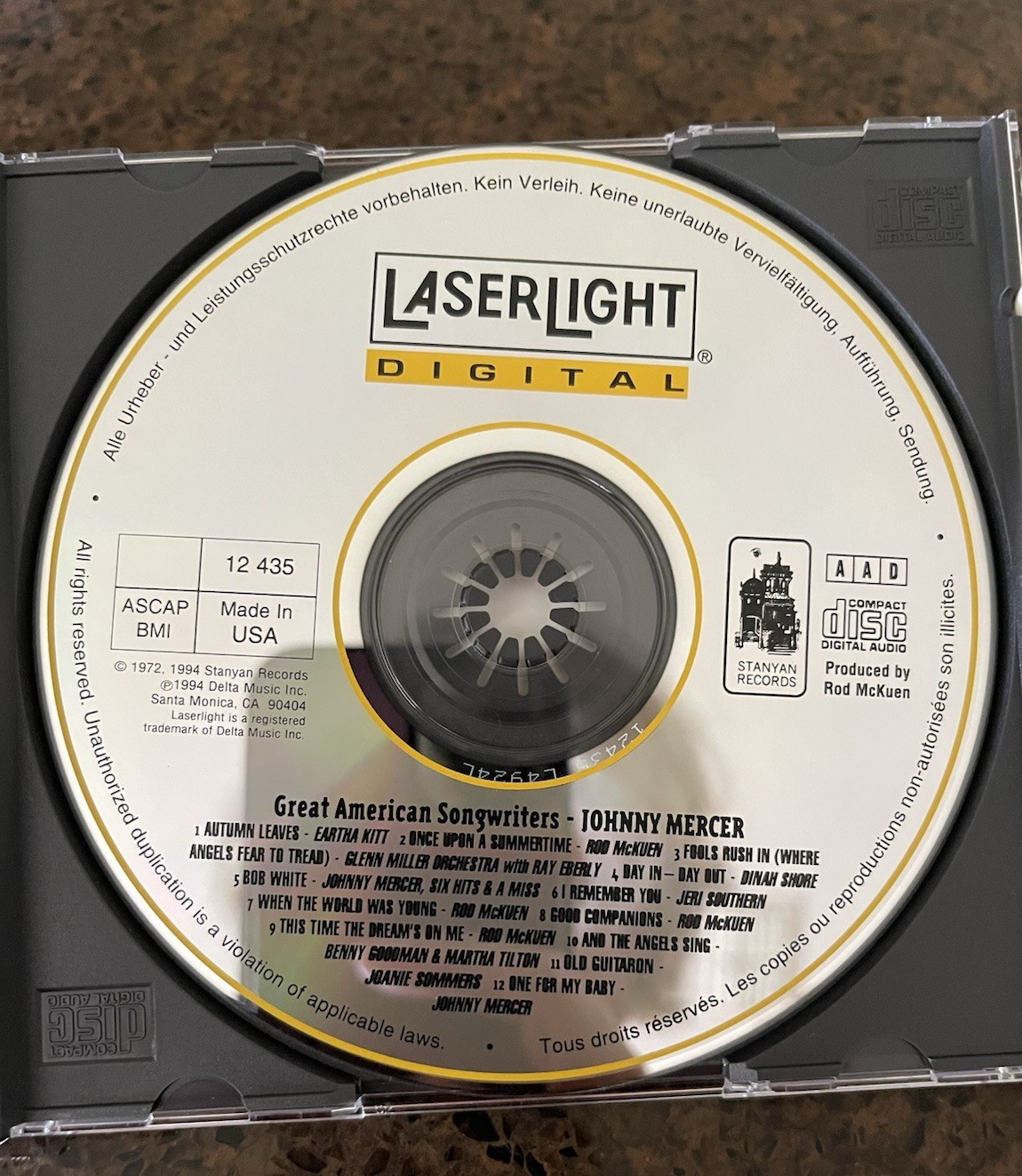 LOT of 5 Music CDs - Great American Songwriters - Berlin, Gershwin, Mercer, ....