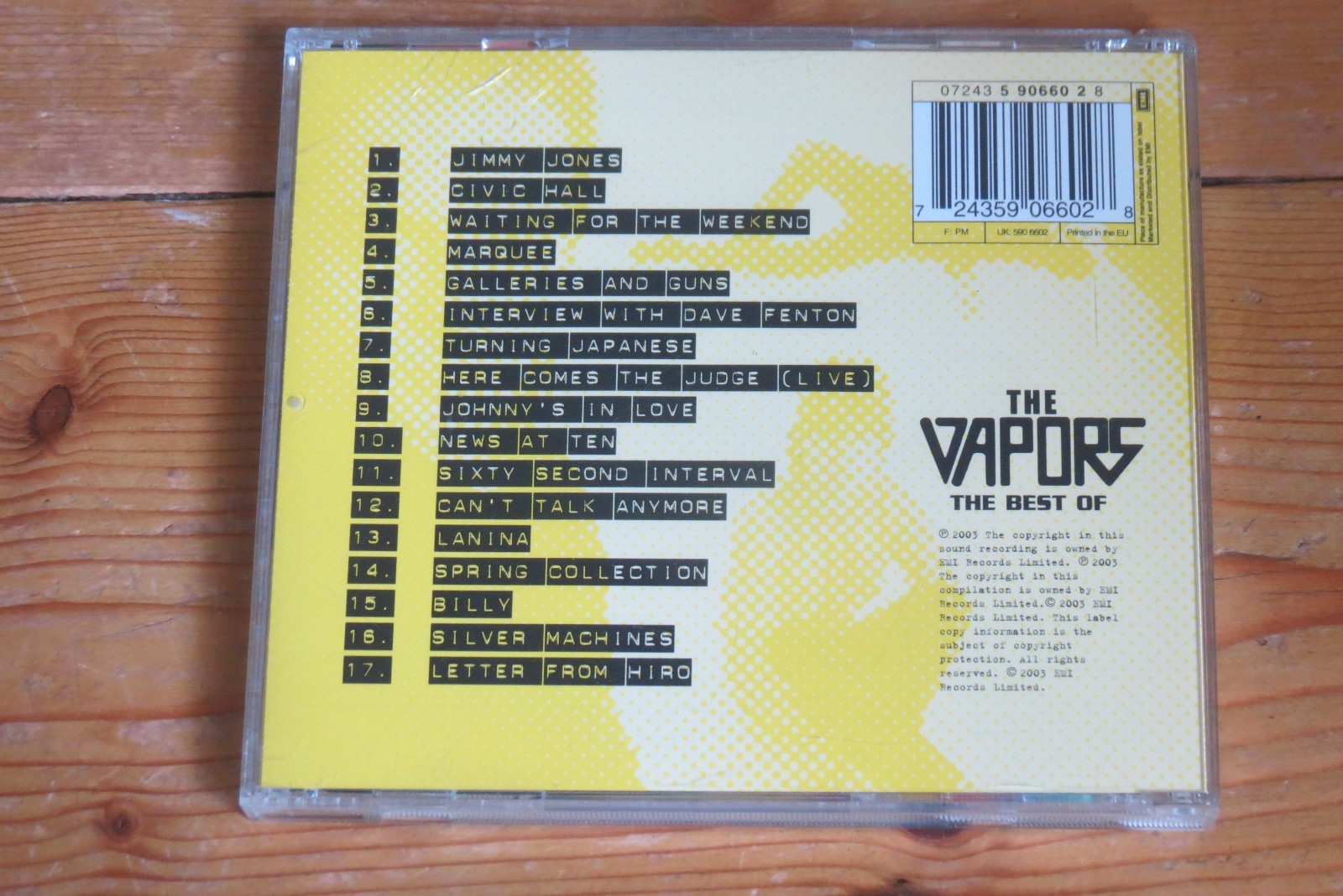 The Best of THE VAPORS CD (17 greatest hits)