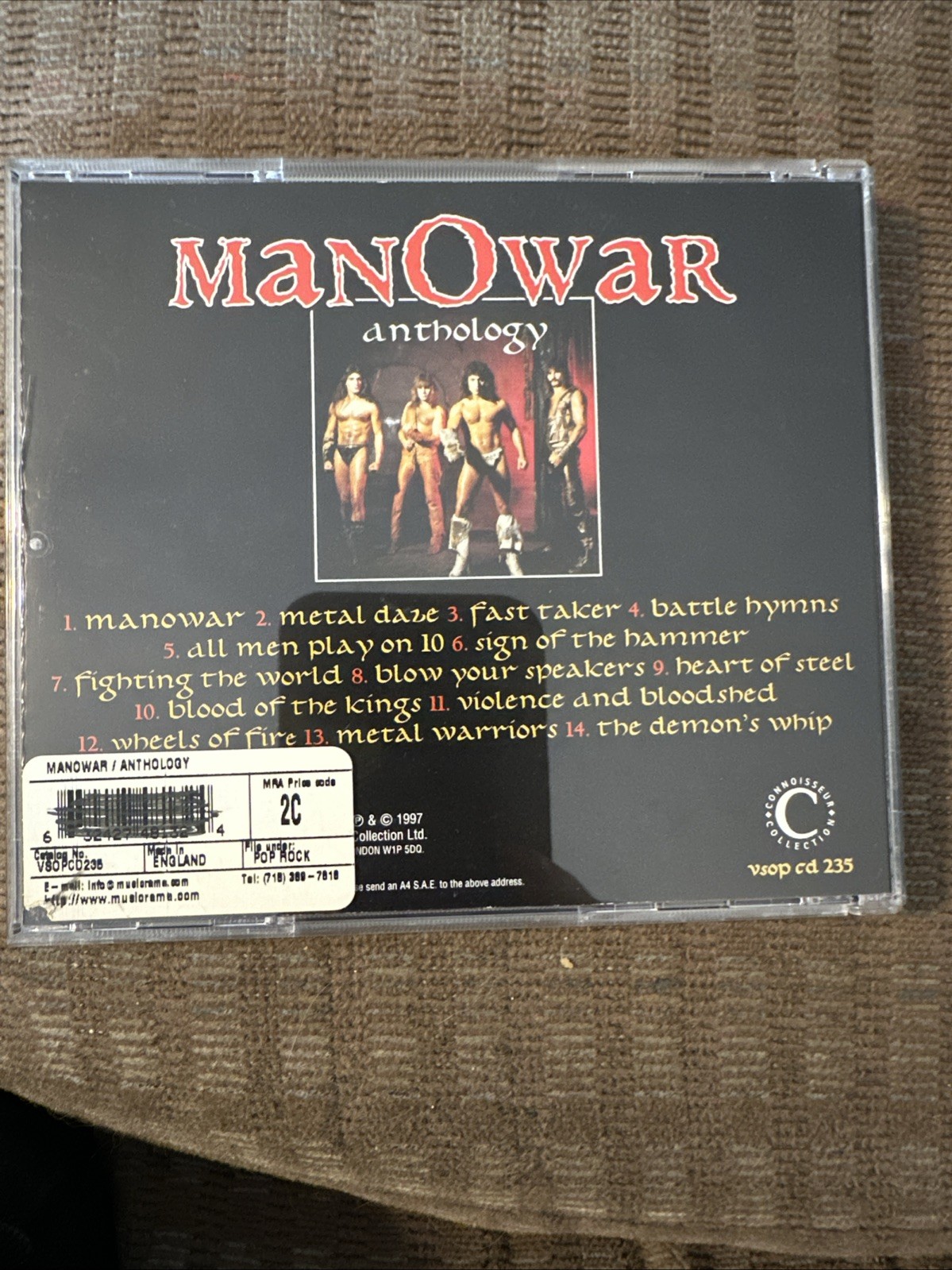 Anthology by Manowar (CD, Sep-1999, Connoisseur) ES2834
