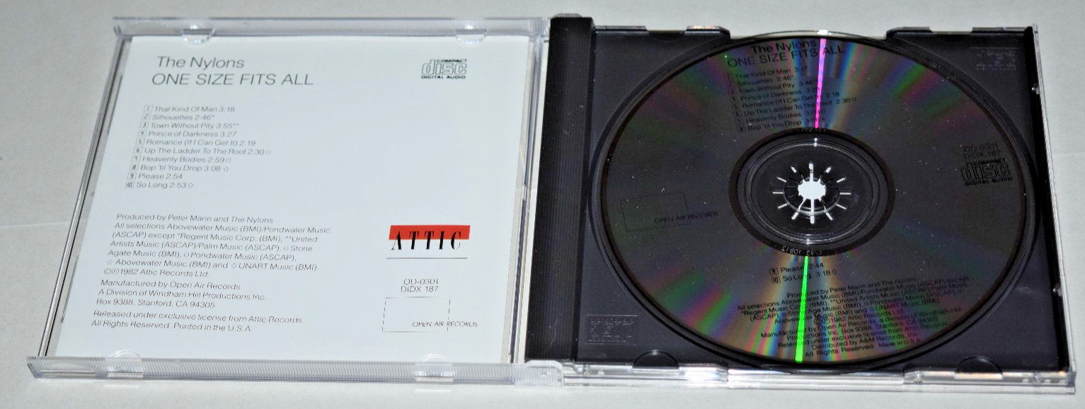 THE NYLONS ONE SIZE FITS ALL Open Air Records 1982 CD LN