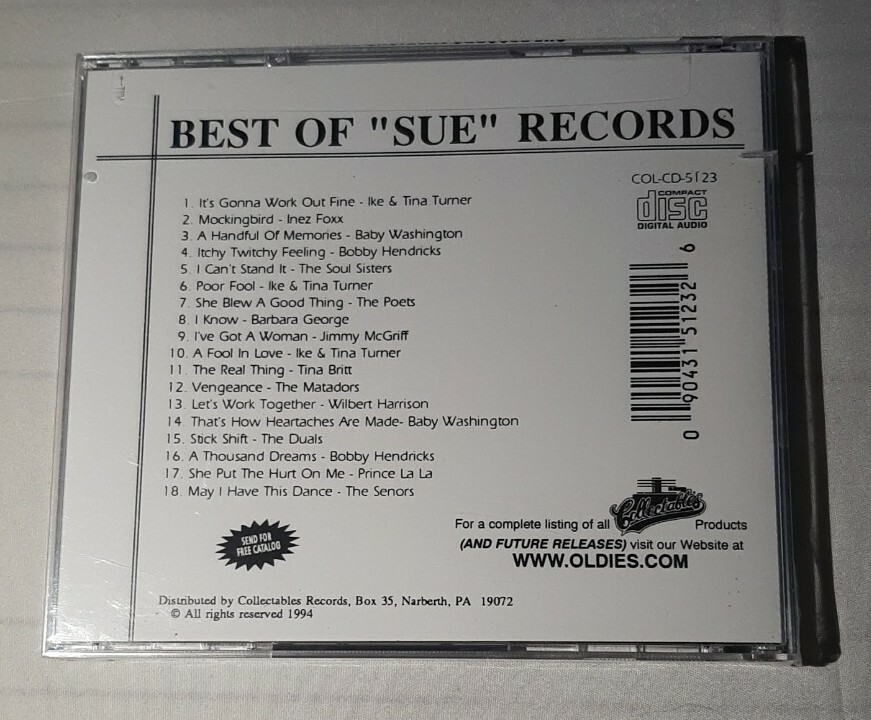 The Best of Sue Records CD SEALED BRAND NEW 1994 Collectables COL-CD-5123