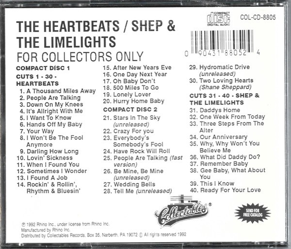 The Heartbeats / Shep & The Limelites - For Collectors Only - CD COL-CD-8805