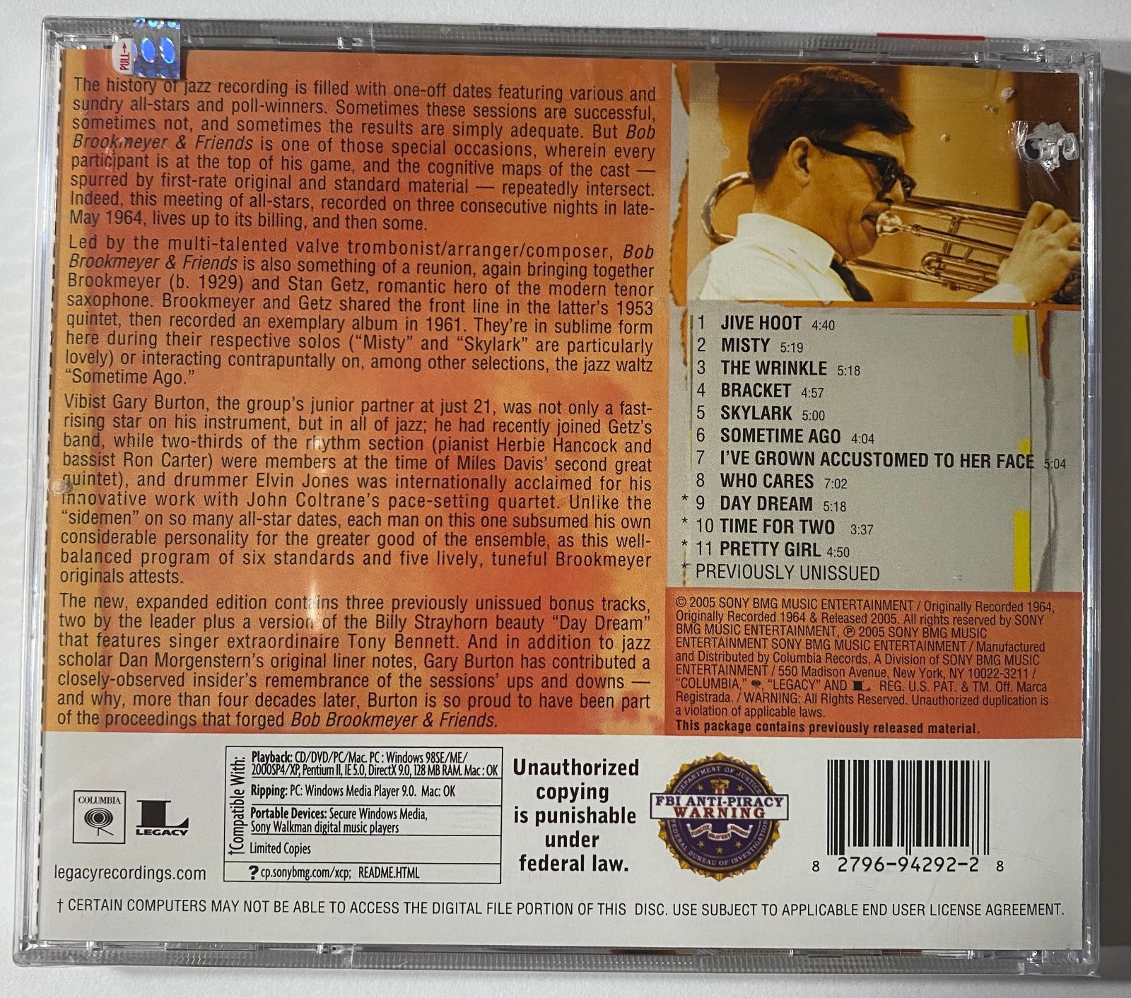 BOB BROOKMEYER & FRIENDS Stan Getz Herbie Hancock Elvin Jones SEALED CD