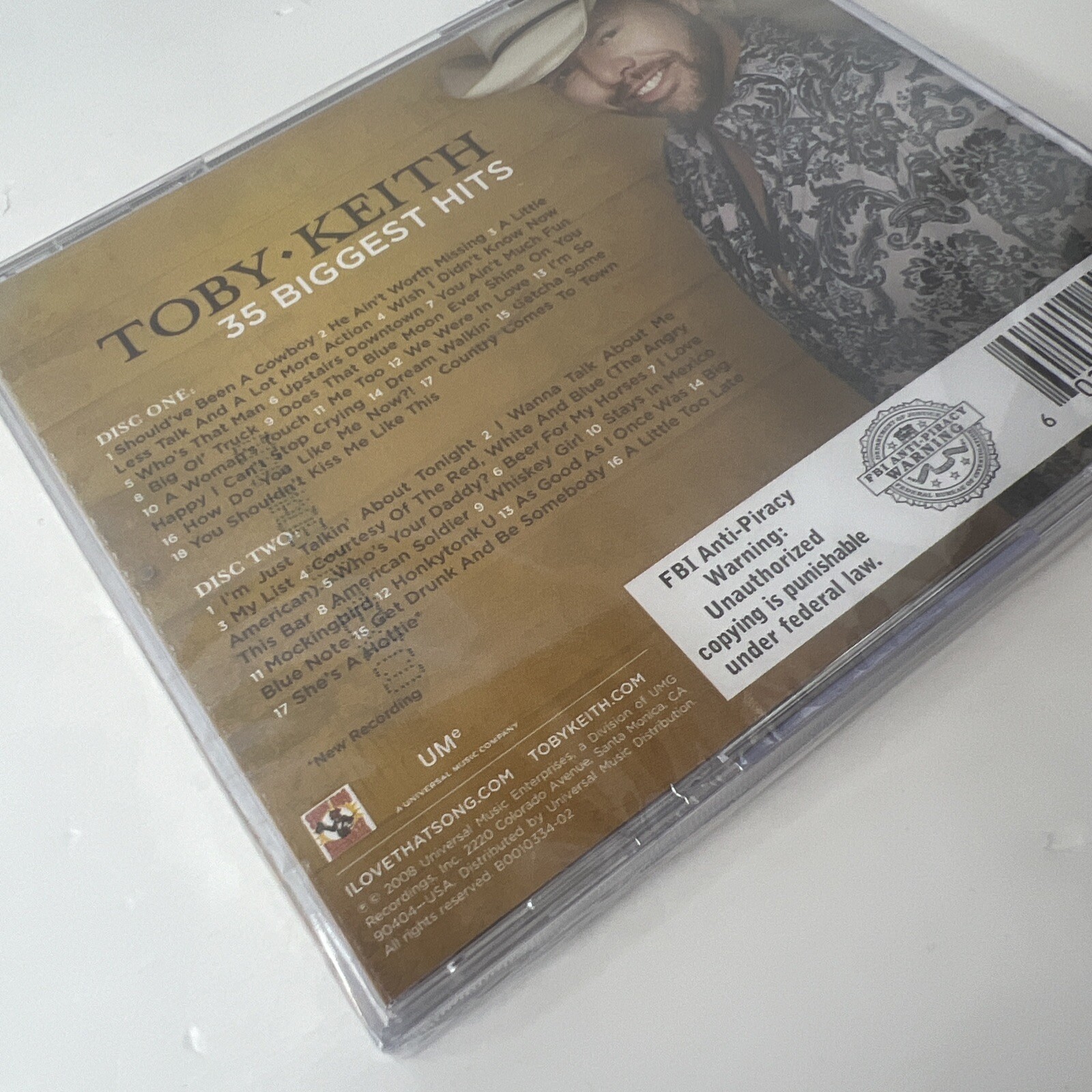 TOBY KEITH 35 BIGGEST HITS CD 35 Track 2 Disc Set - Brand New Sealed in Plastic!