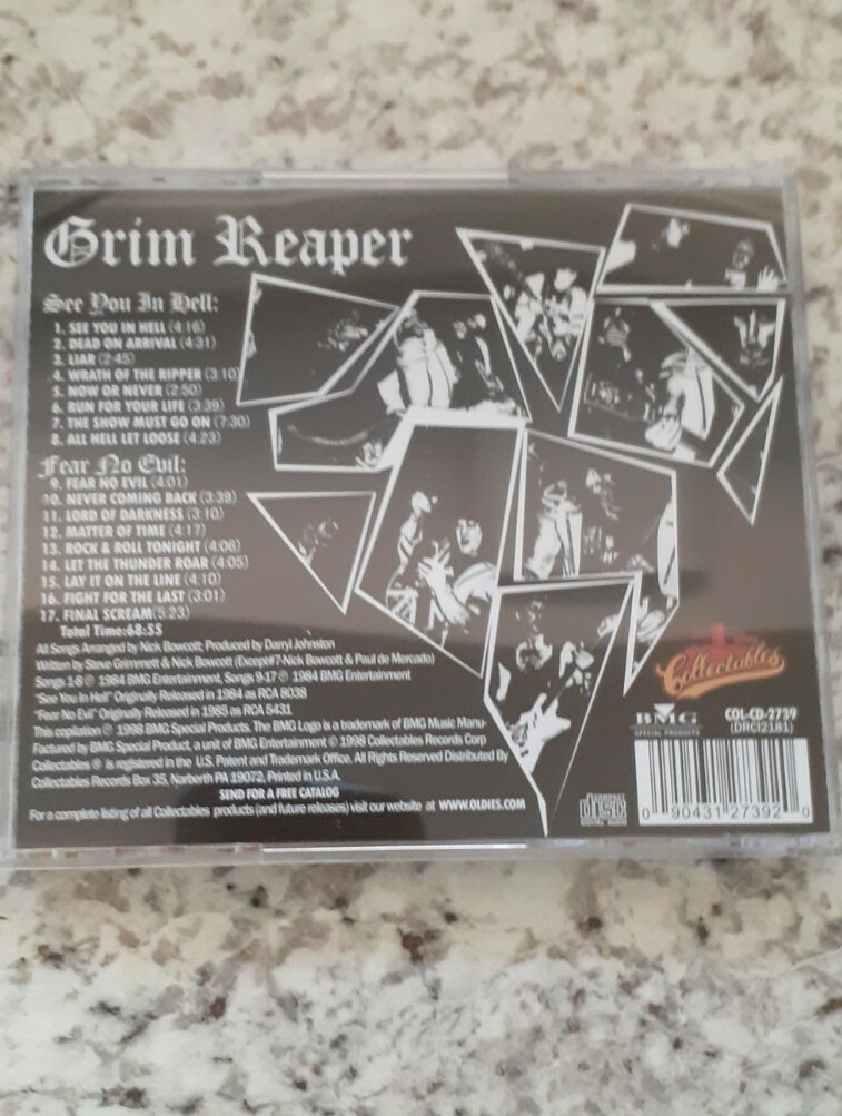Grim Reaper - See You In Hell/ Fear No Evil Cd 1998. Imported. Heavy Metal CD