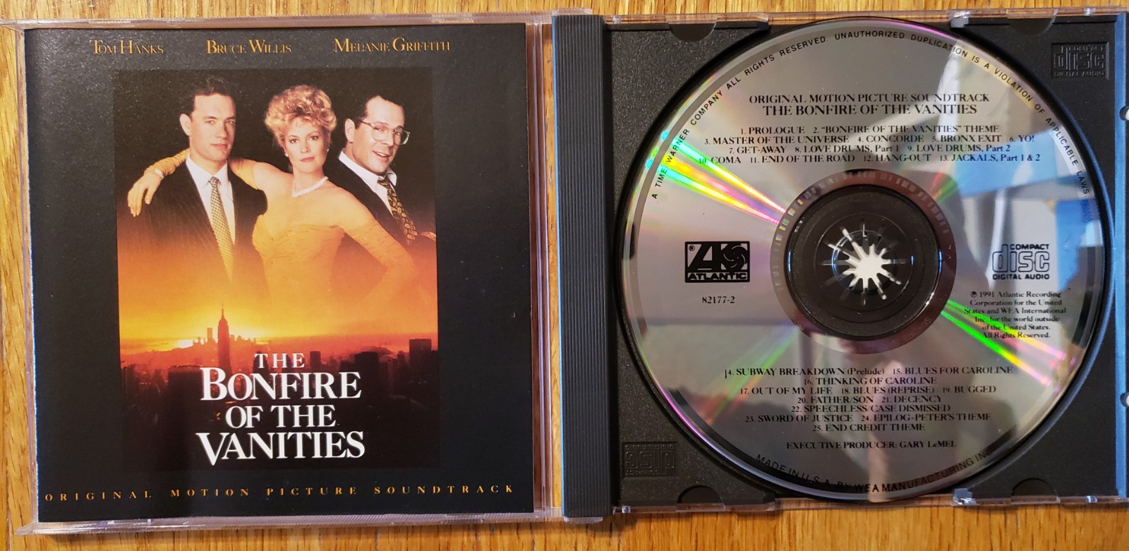 BONFIRE OF THE VANITIES, Dave Grusin SCARCE OOP Atlantic CD 1991