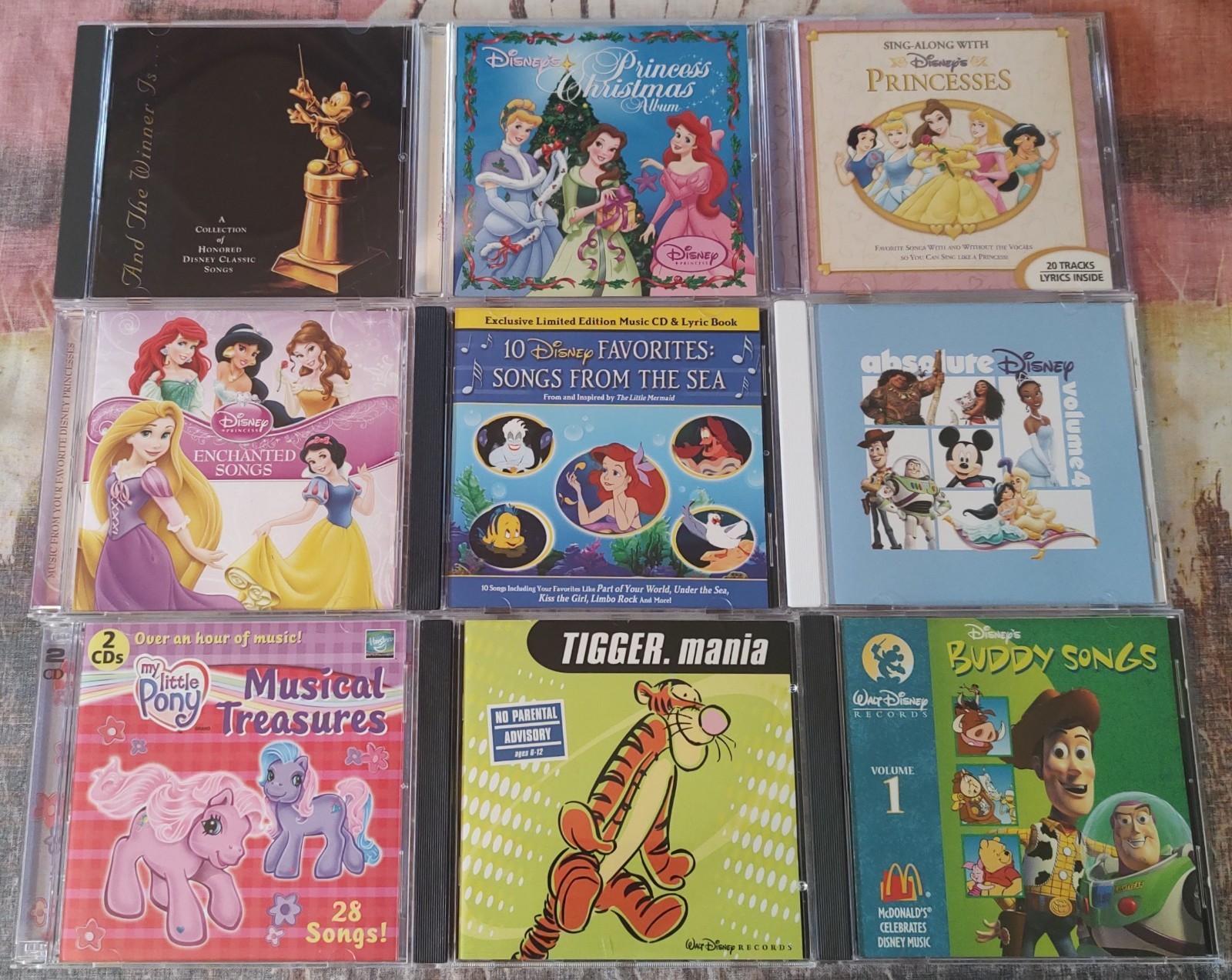 WALT DISNEY RECORDS 10 CD LOT - INSTANT COLLECTION! $5 SHIP! PRINCESSES TIGGER