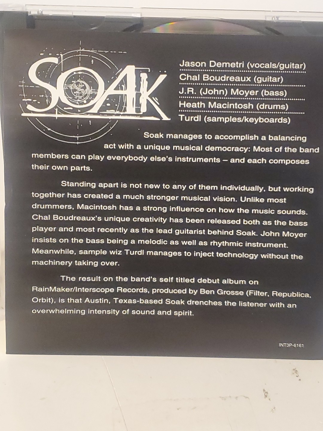 Soak - Self-Titled Debut Album (CD, 1997, RainMaker/Interscope) - Very Good
