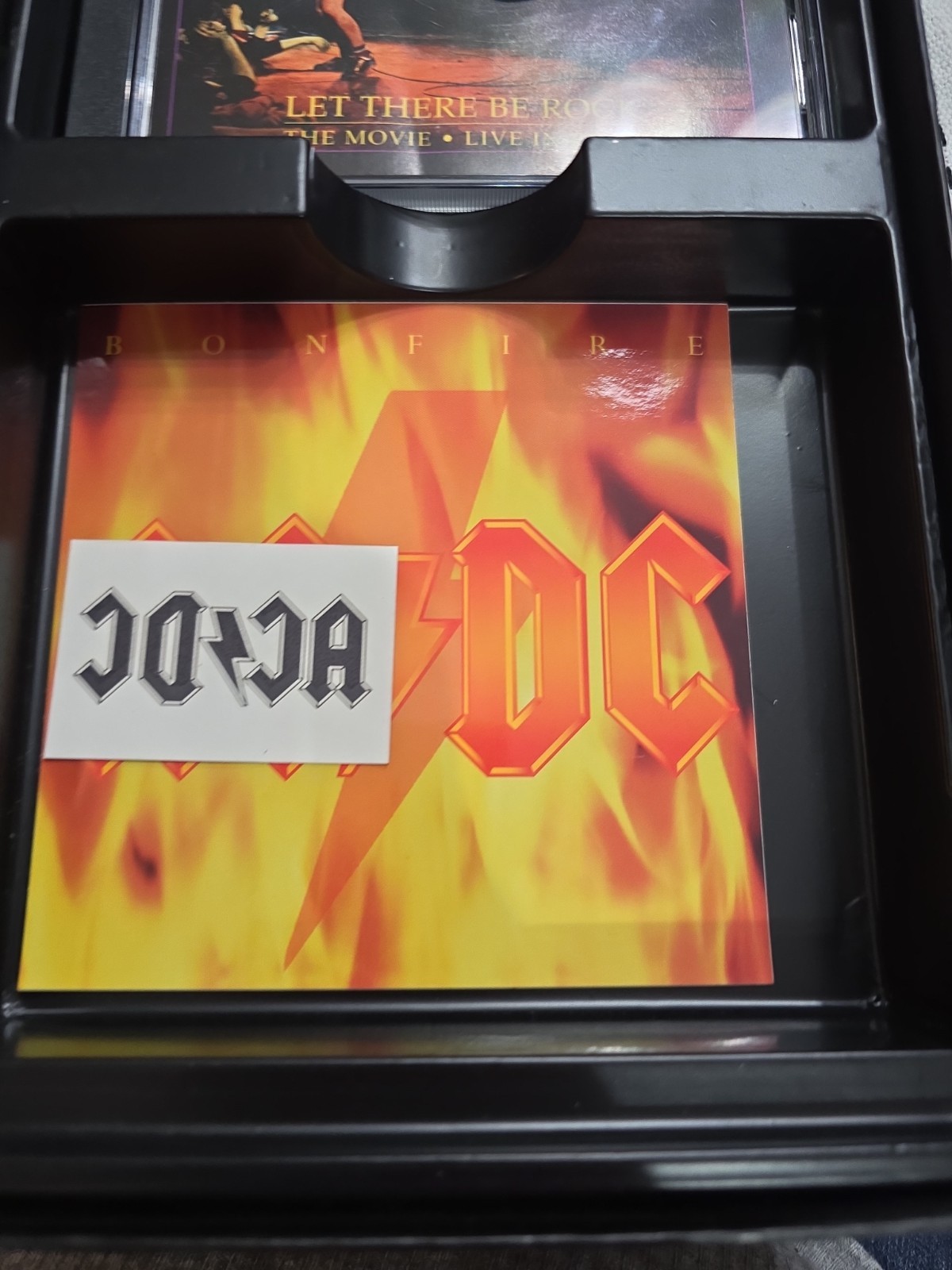 AC/DC Bonfire CD Box Set 4-Disc 1997 with Booklet, Poster, and Sticker. Black