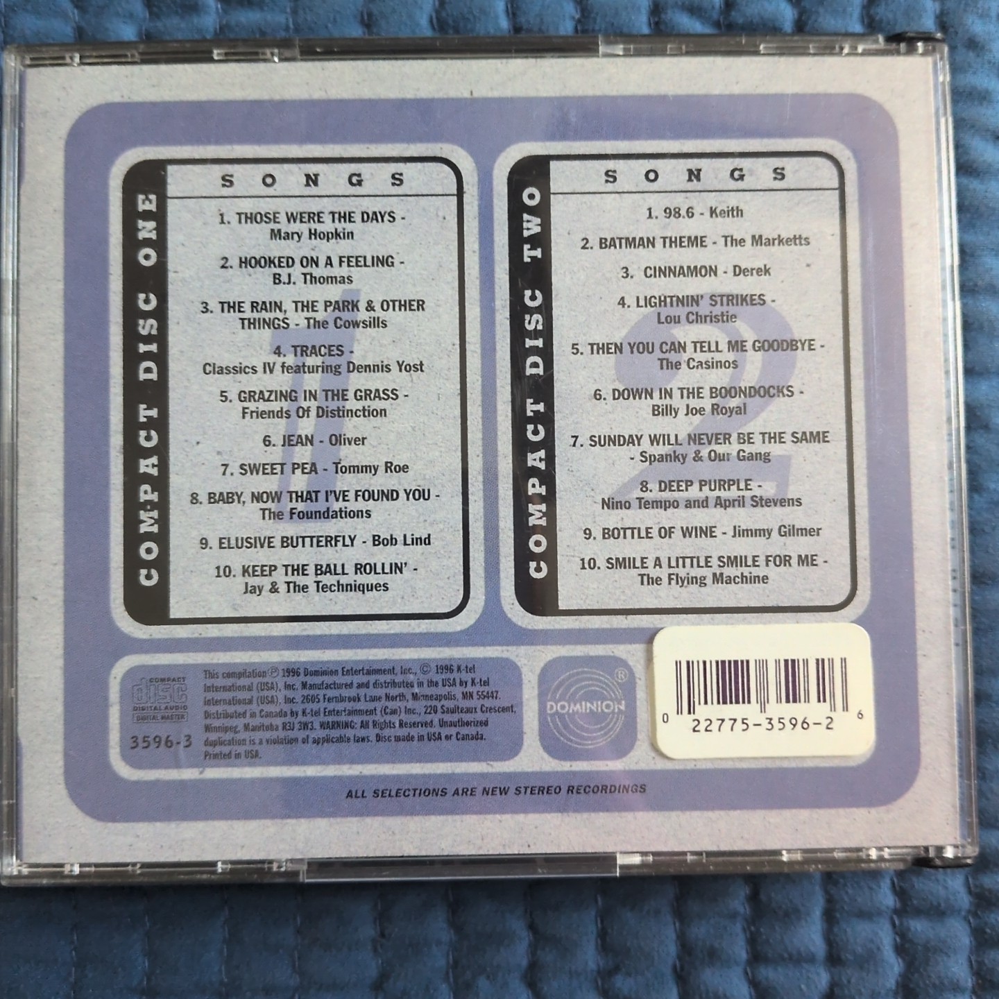 Those Were The Days (2 CD Set 60'S POP) Dominion. 20 smash hits 1996