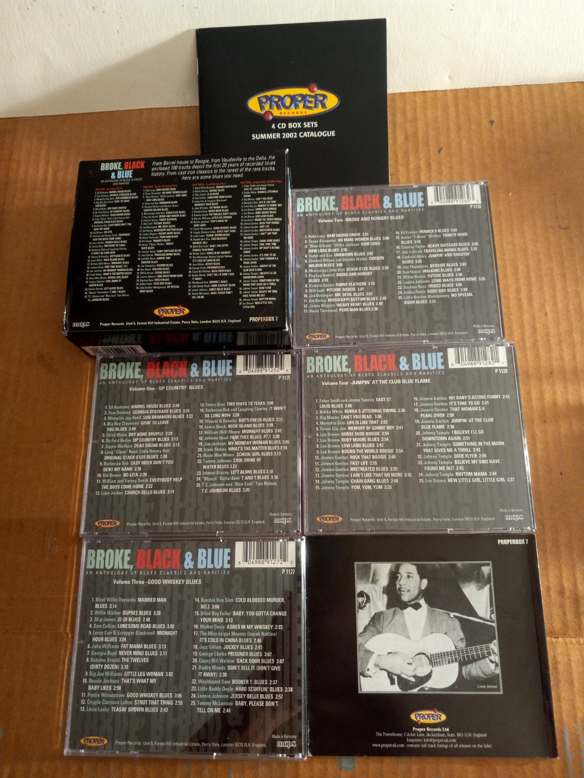 BROKE, BLACK & BLUE 4 CD Box Set w/Booklet- Compilation- Proper 1999- Near Mint