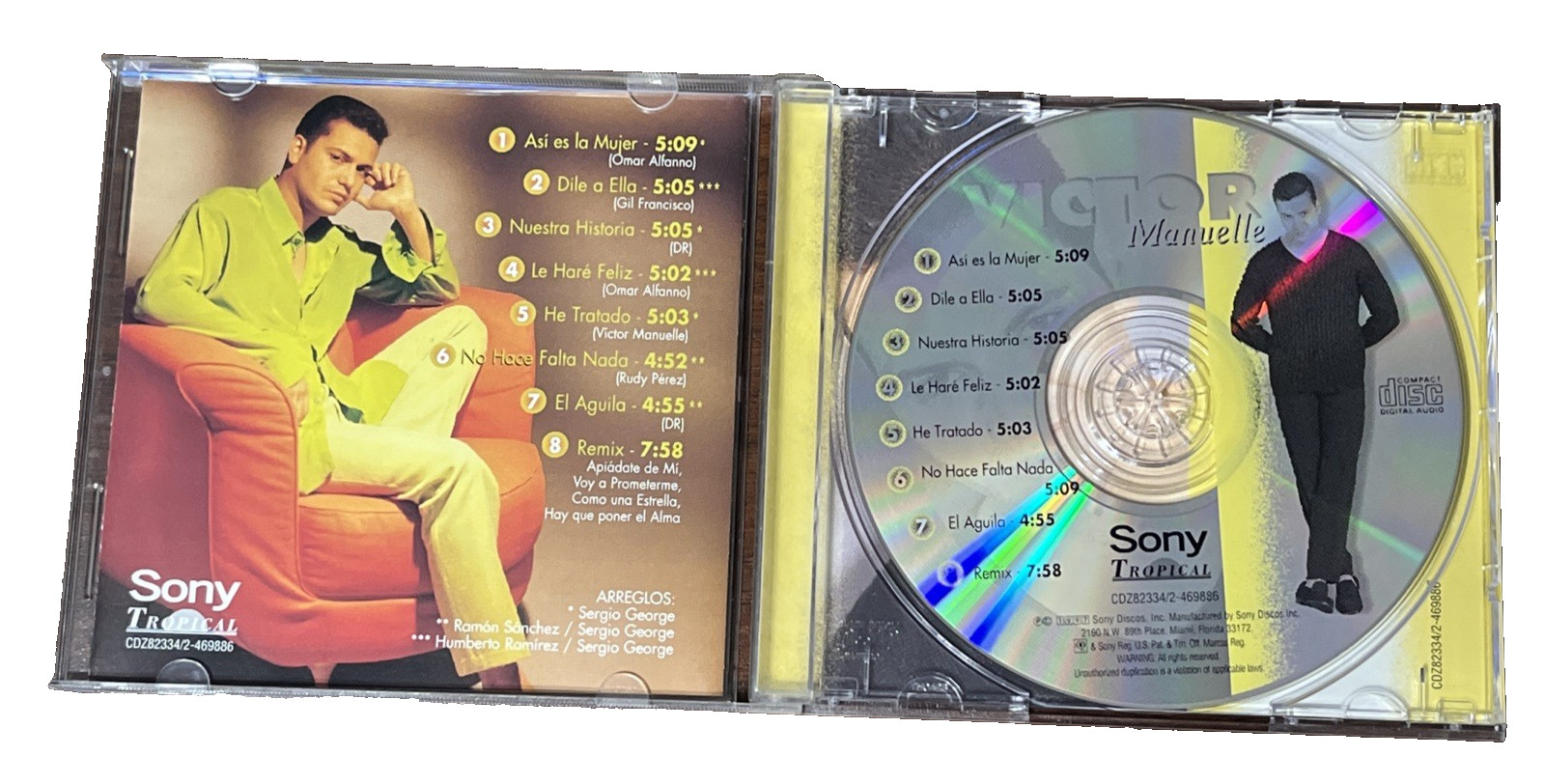 Víctor Manuelle – A Pesar de Todo (CD, 1997 Sony Discos) Salsa / Latin /Tropical