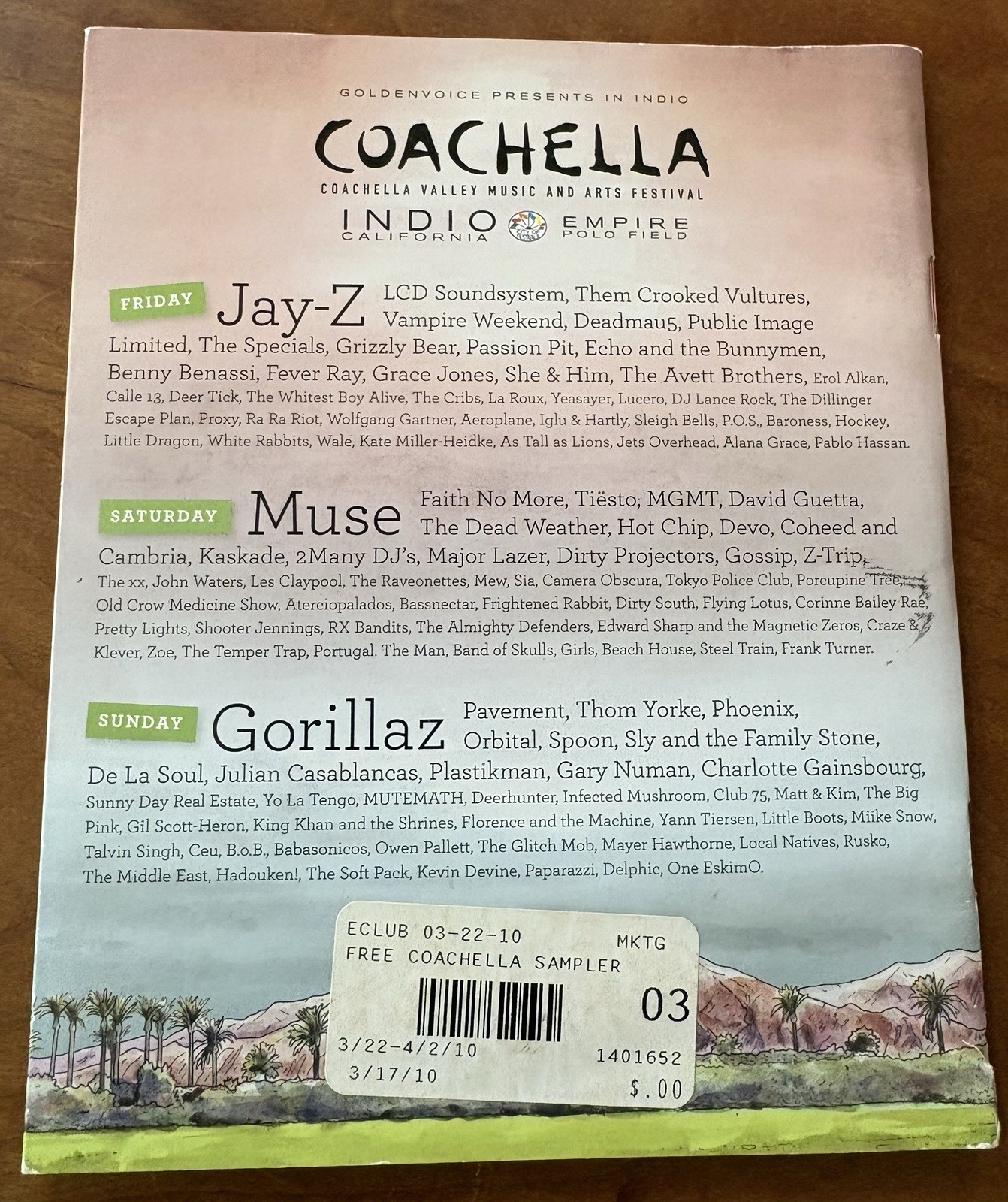 Coachella 2010 - Record Store Day Coachella CD Sampler & Color Booklet