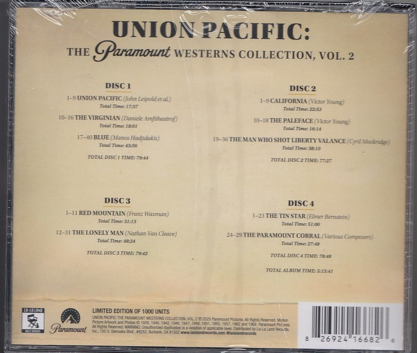 Union Pacific: The Paramount Westerns Collection Vol. 2 4XCD Sealed La-La Land