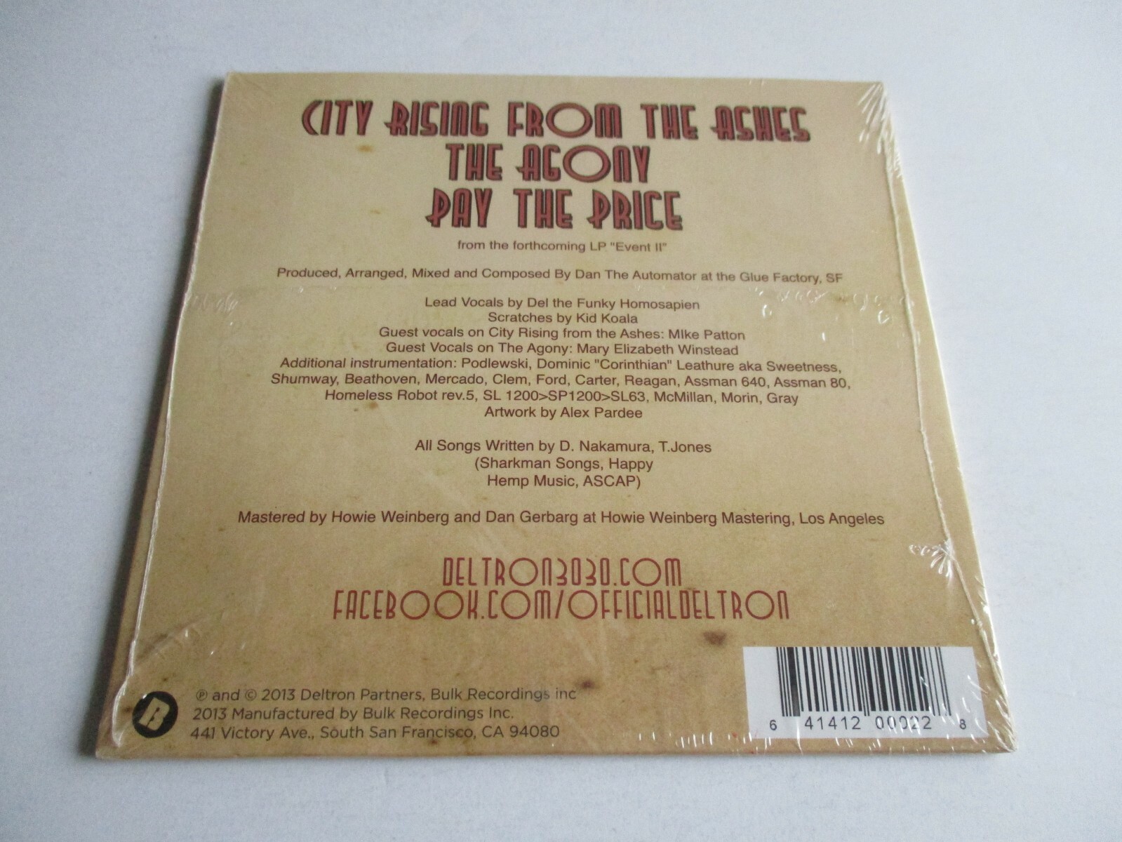 DELTRON City Rising From The Ashes /The Agony /Pay The Price CD RSD 2013 EP NEW