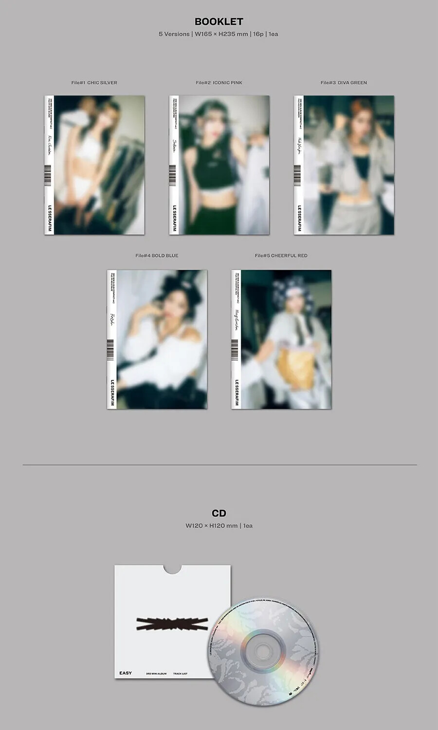 LE SSERAFIM [EASY] 3rd Mini Album (COMPACT Ver.) + WEVERSE SHOP POB Sealed