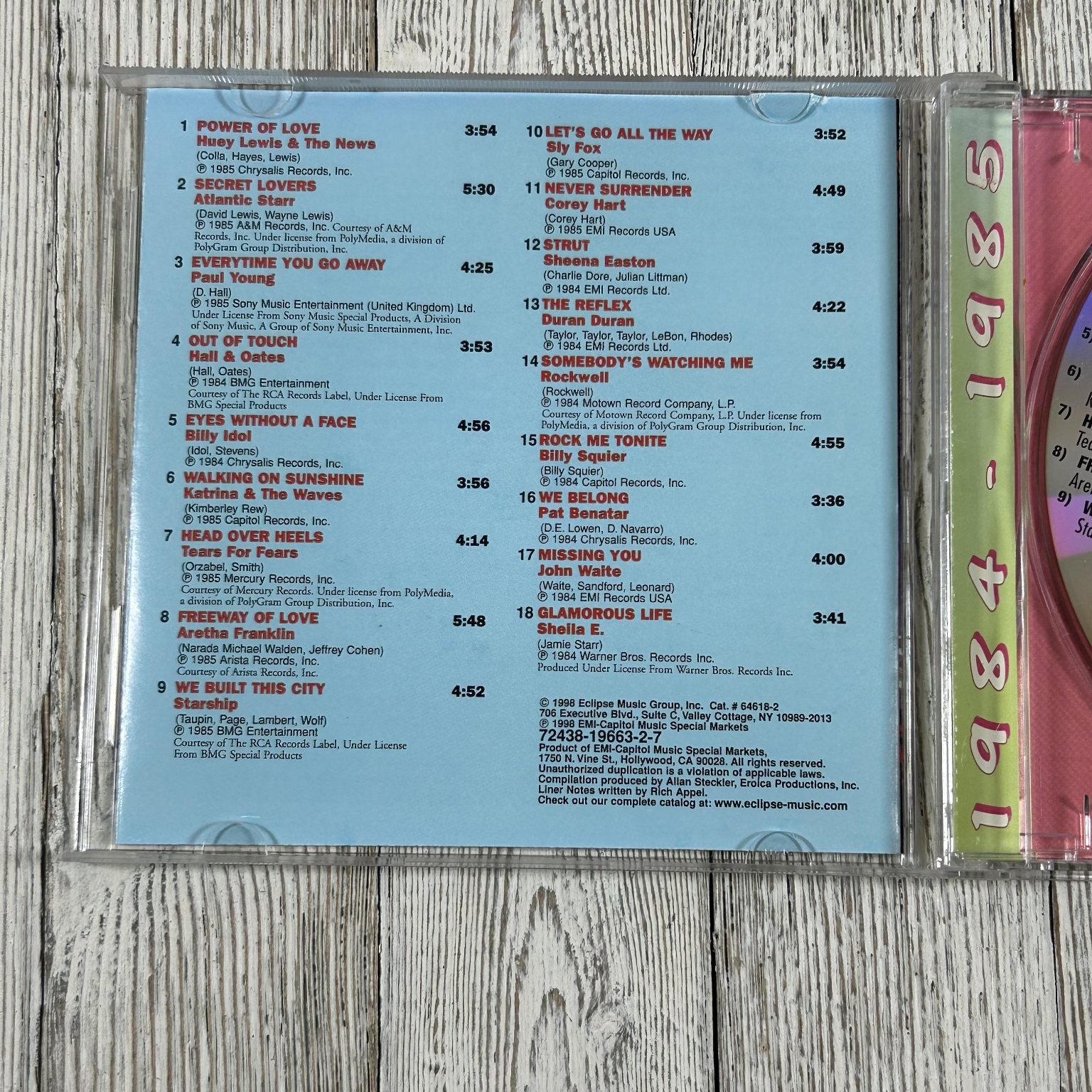 Rock & Roll Relix 1984-85 CD 1998 18 Classic Hits Pop Rock EMI