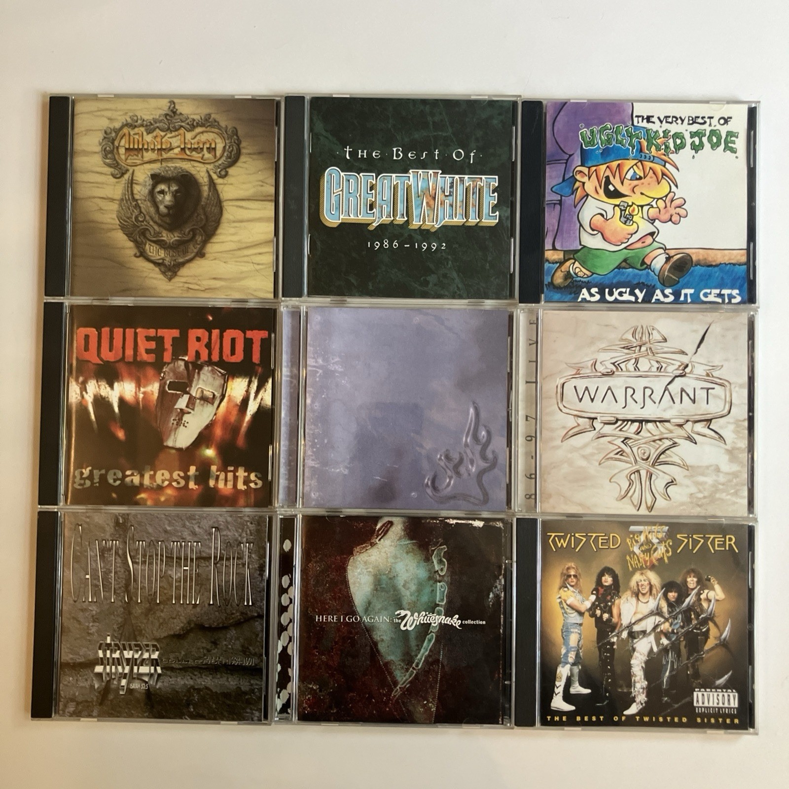Hard Rock 80s CD Lot Quiet Riot Skid Row Whitesnake Stryper Great White Lion