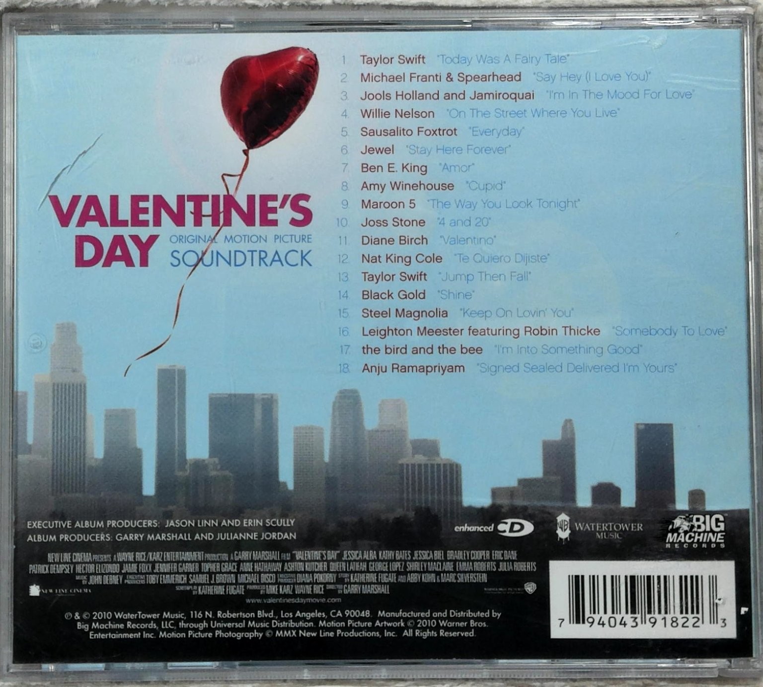 Valentine's Day Soundtrack CD 2010 Pop R&B Love Songs WaterTower Music