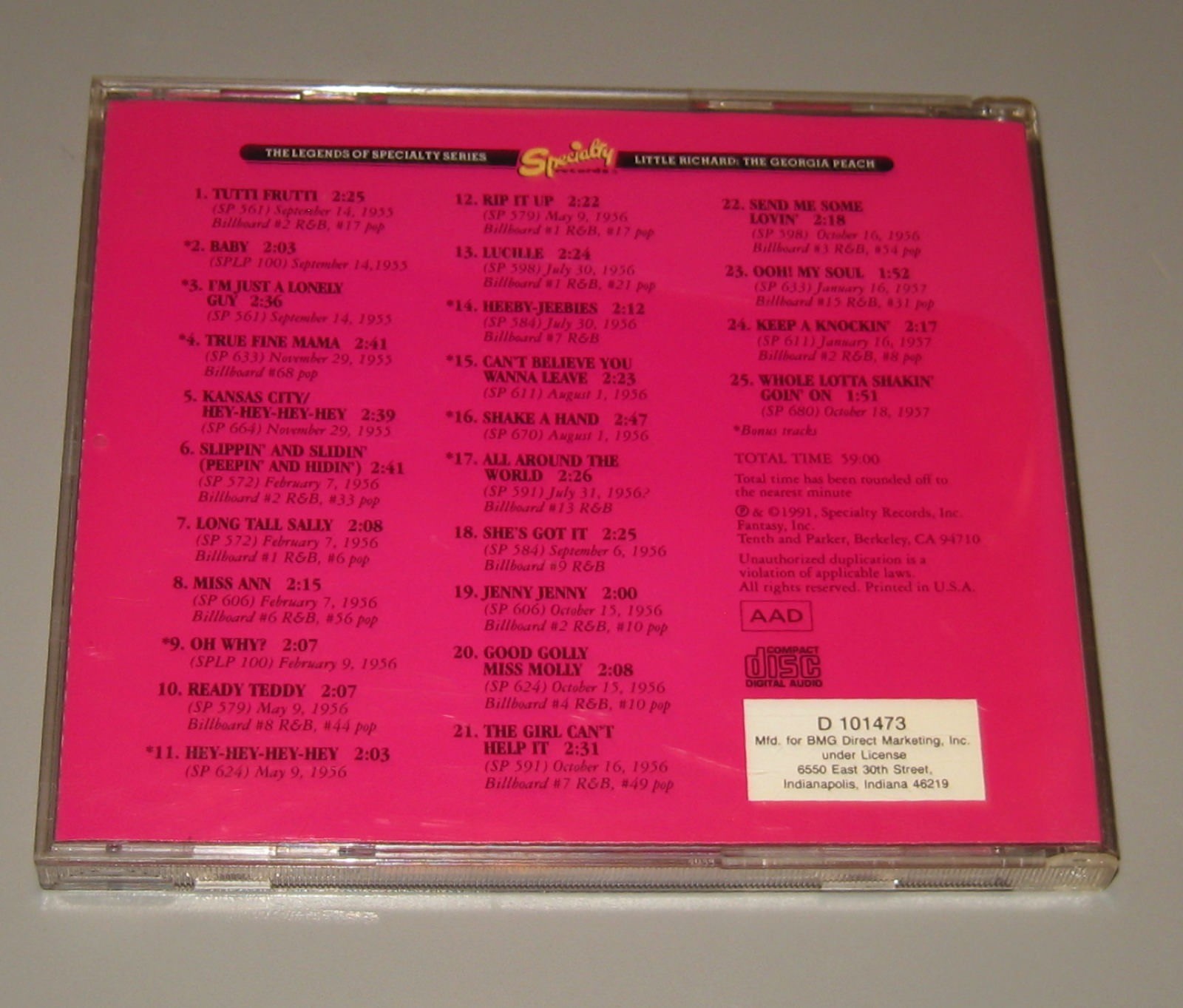 Little Richard - The Georgia Peach (CD, 1991, Specialty Records)
