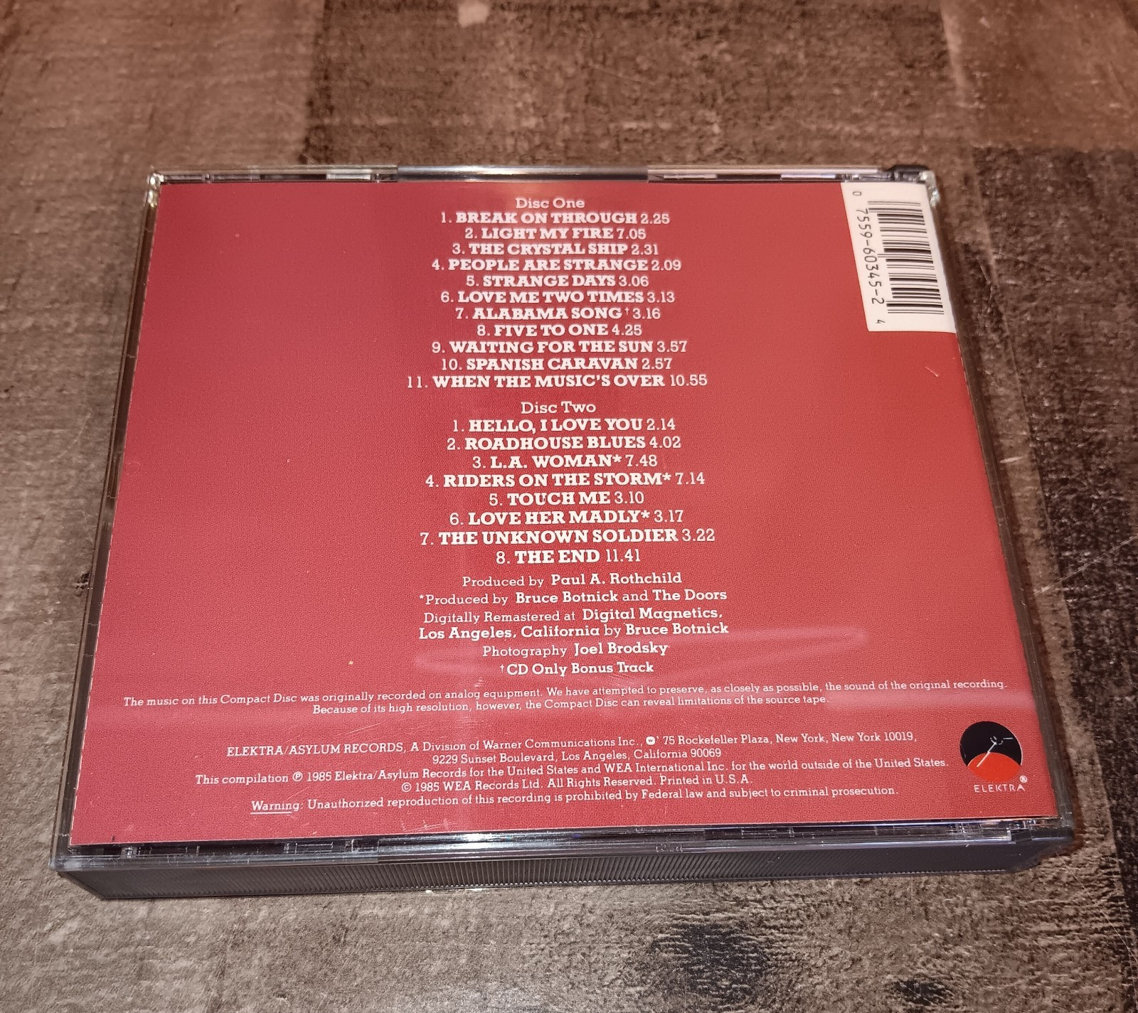 The Doors - The Best of The Doors 1985, 2-CD Set Nice Read
