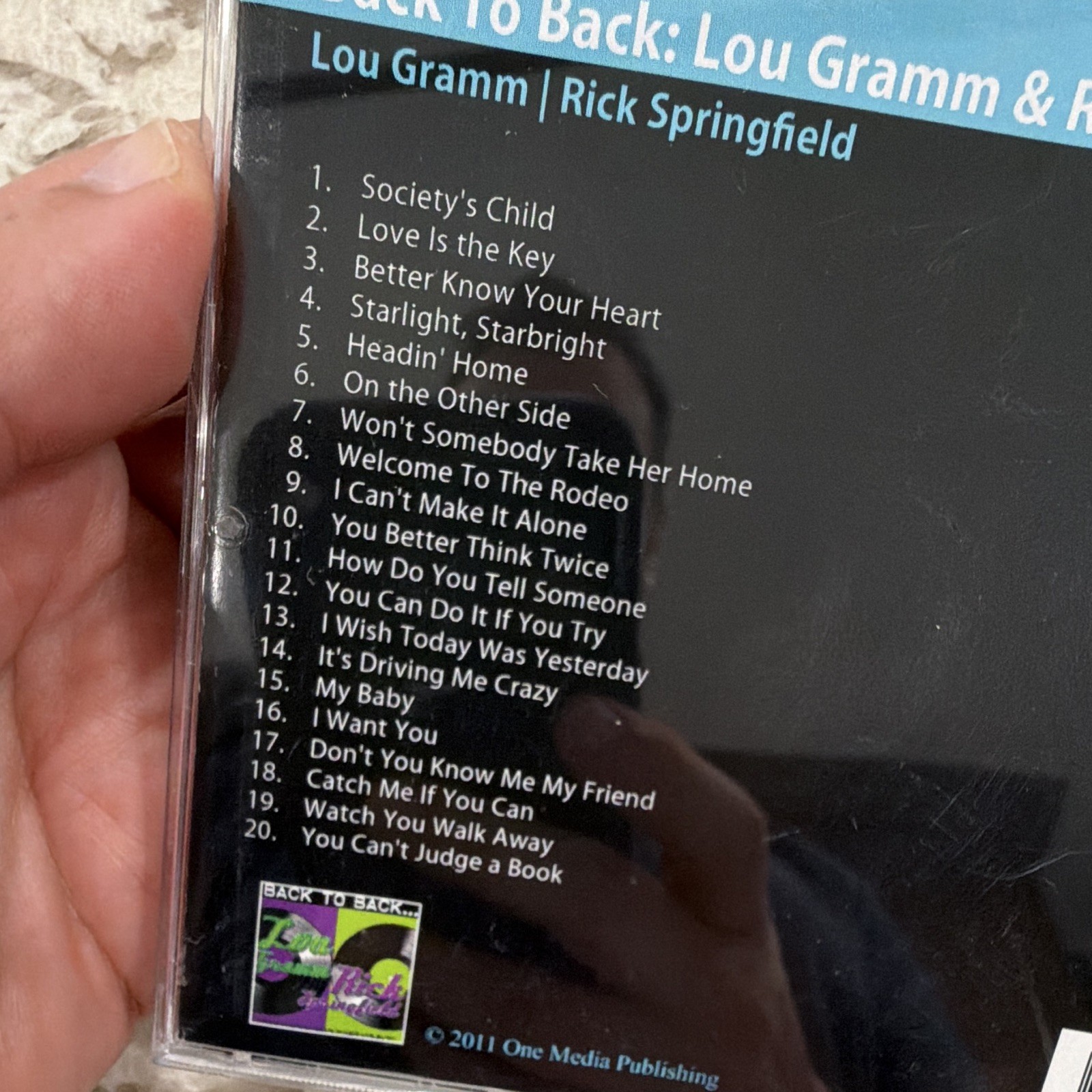 Lou Gramm Rick Springfield Back To Back... CD 2011 One Media Publishing Rock