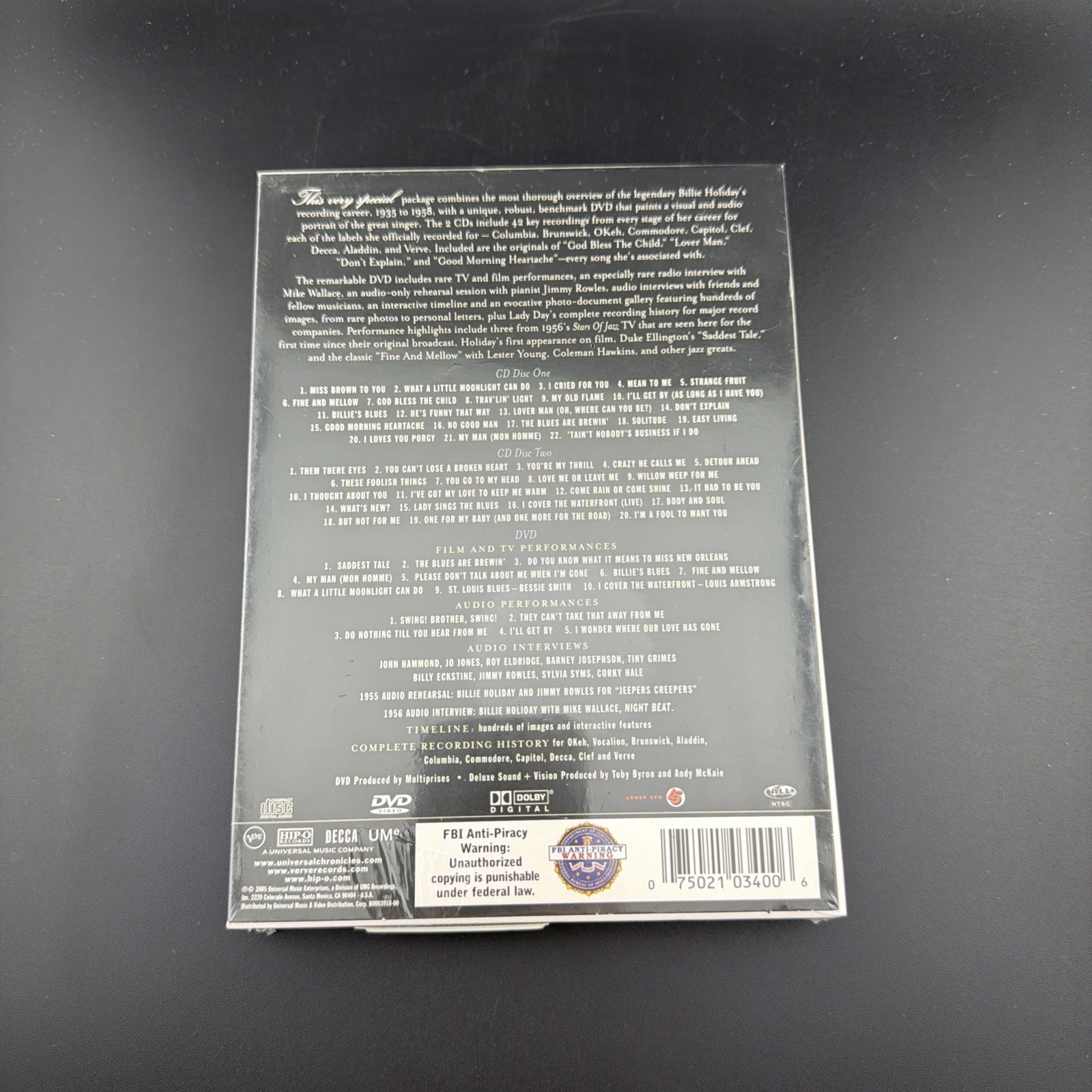 The Ultimate Collection Billie Holiday Sound+Vision Deluxe 2 Cd & 1 DVD Sealed