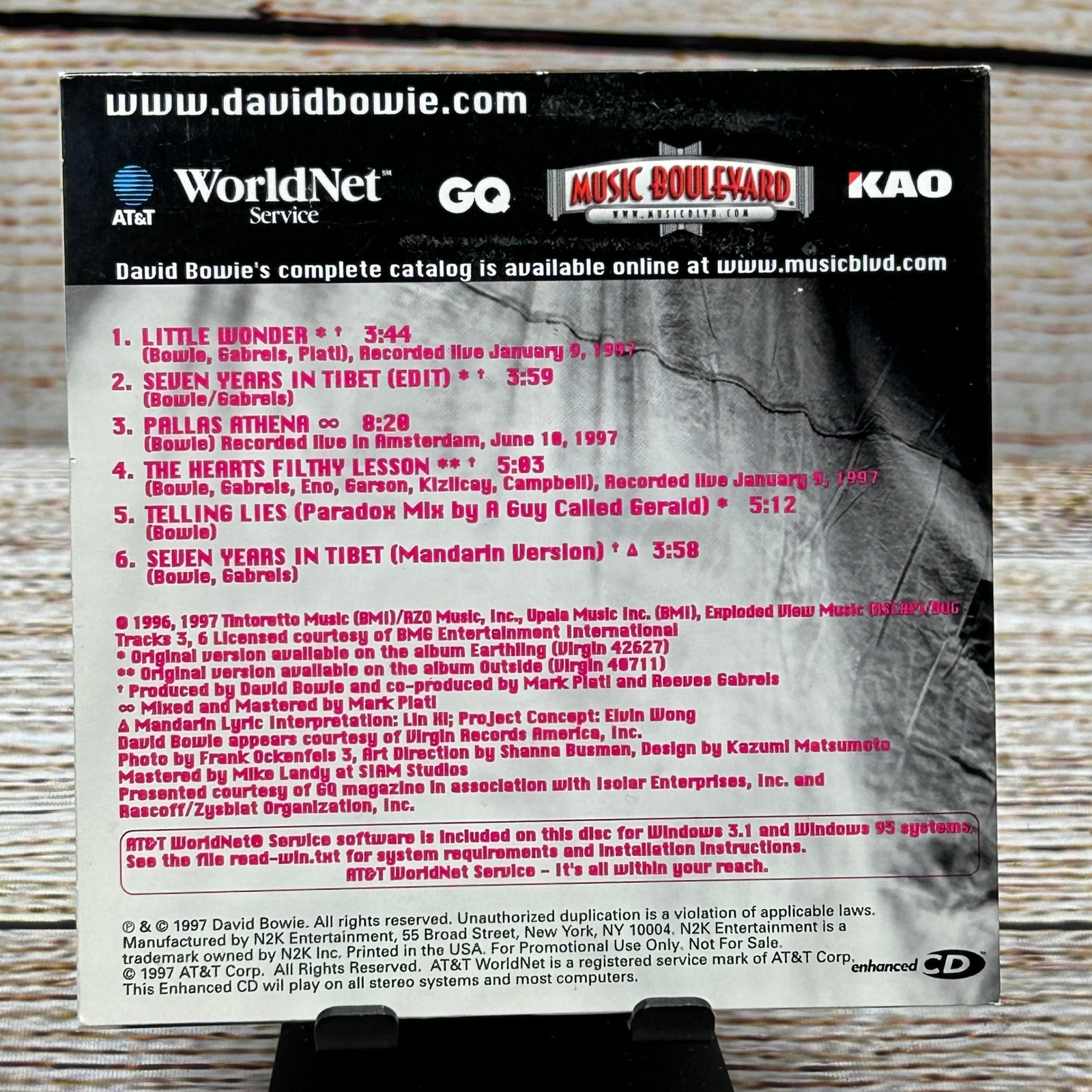 David Bowie Earthling In The City 1997 Promo Enhanced CD EP Rare Live Remixes