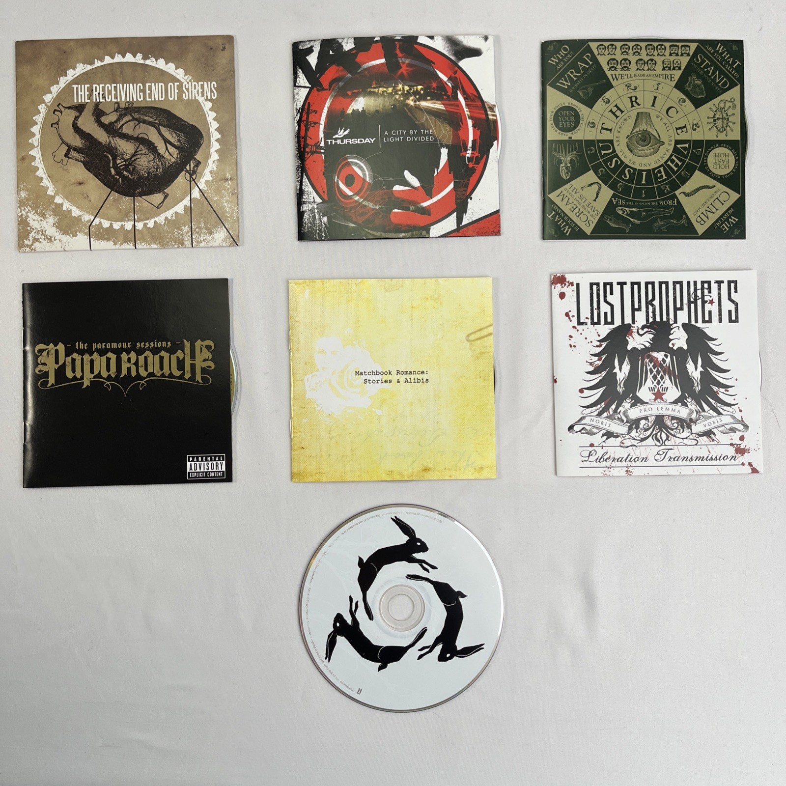 Early 2000s Rock Alternative Cd Lot Of 7, THRICE, AFI, PAPA ROACH, NO JEWEL Case