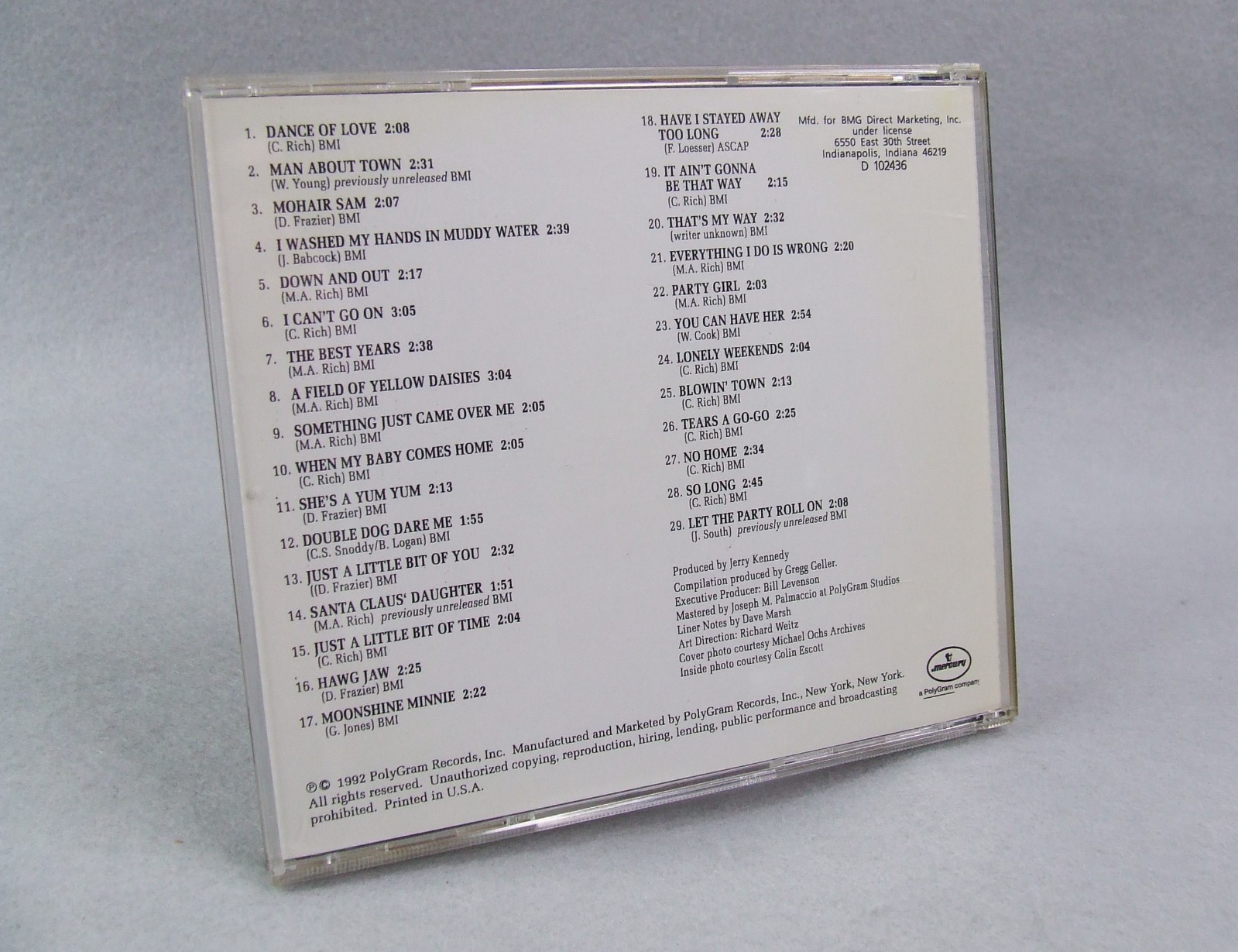 Charlie Rich - The Complete Smash Sessions (CD, 1992 Mercury Records) Silver Fox