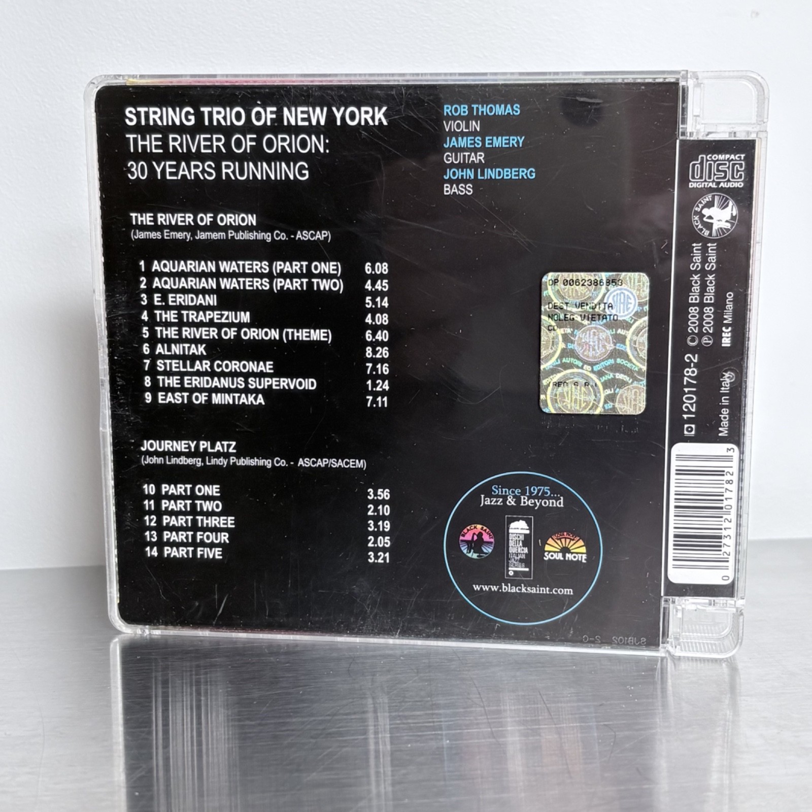 2008 Black Saint Italy CD: String Trio of New York "The River of Orion"