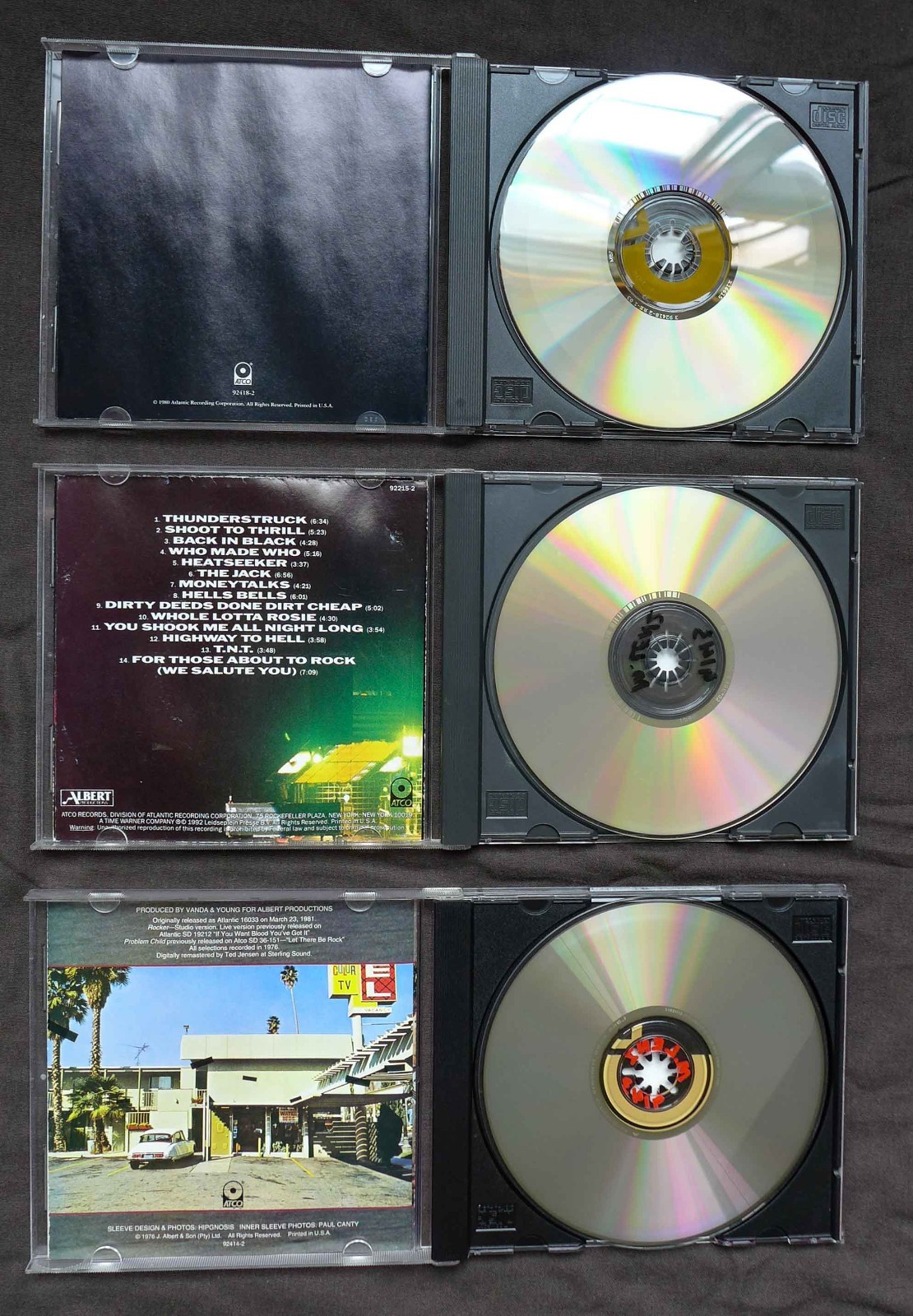 AC/DC (Back In Black, Live, Dirty Deeds) - Kiss (Destroyer) - Ted Nugent CD's