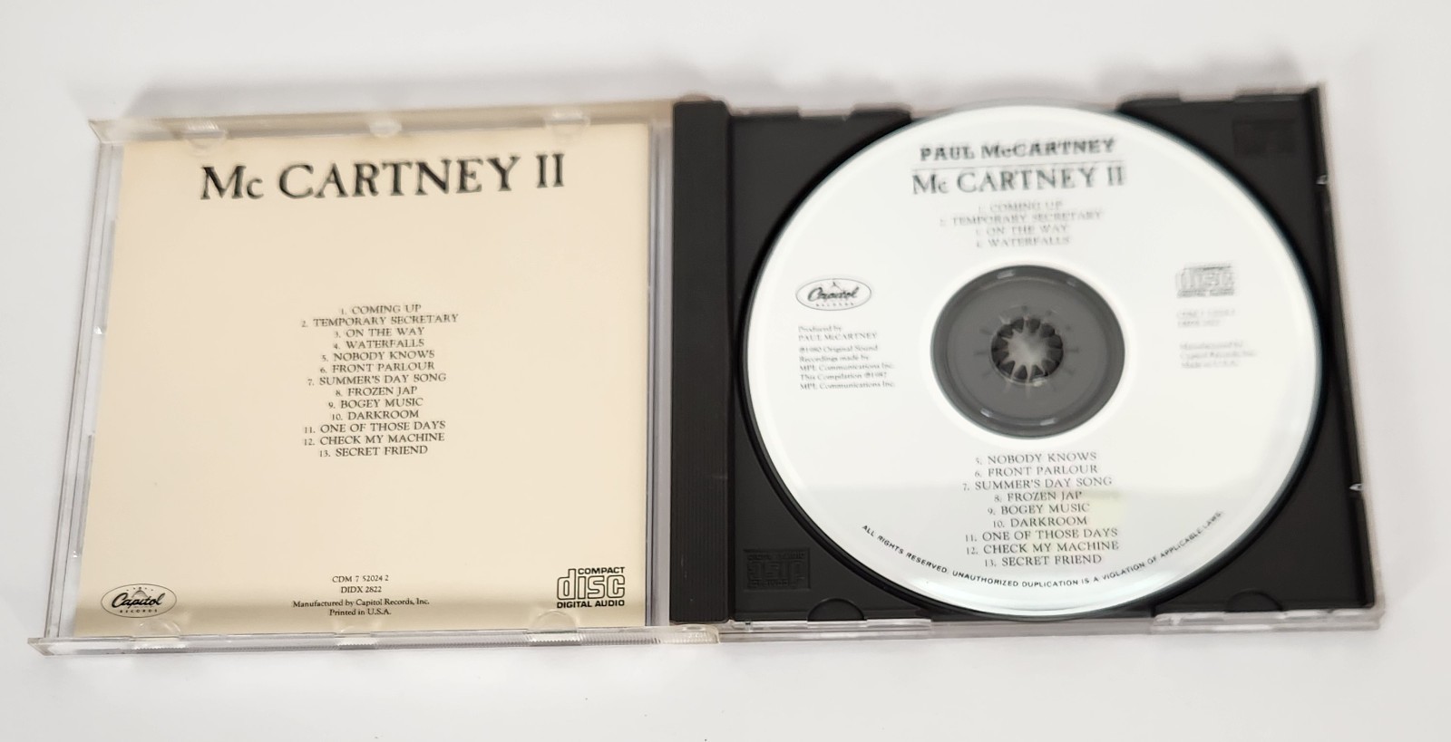 Paul McCartney II CD Original 1987 Release Coming Up Temporary Secretary