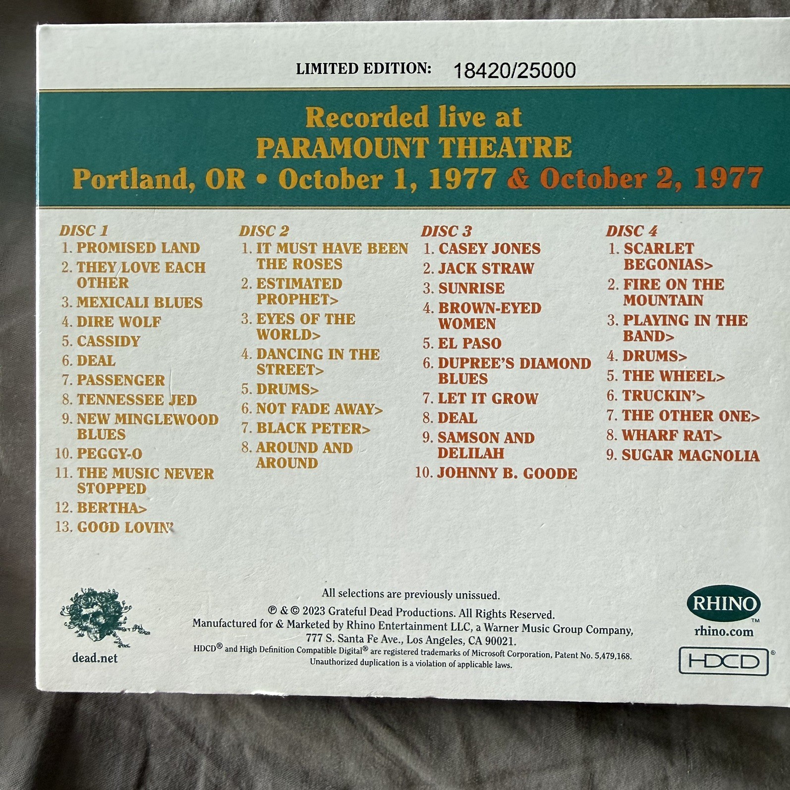 grateful dead dave's picks lot 35 36 40 41 42 43 44 45 46 47 plus 2 bonus discs