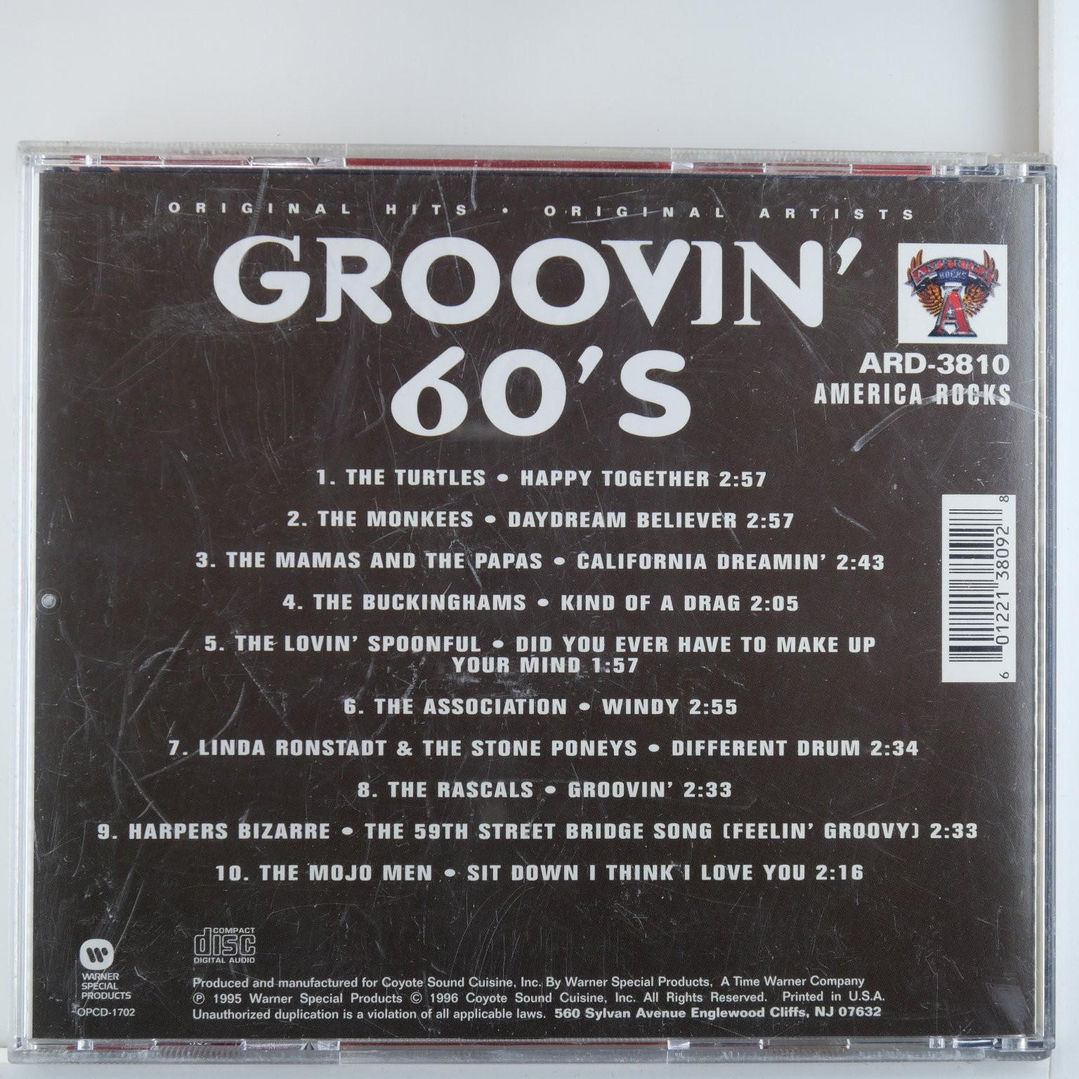 Groovin' 60's America Rocks CD 1996 Various Artists Monkees Rascals Warner