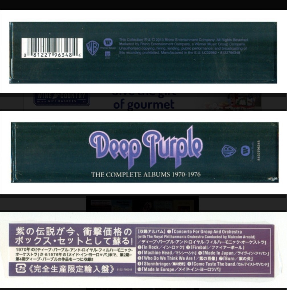 Deep Purple 1970-1976 Complete Album Box Set 10CD Collection Gifts