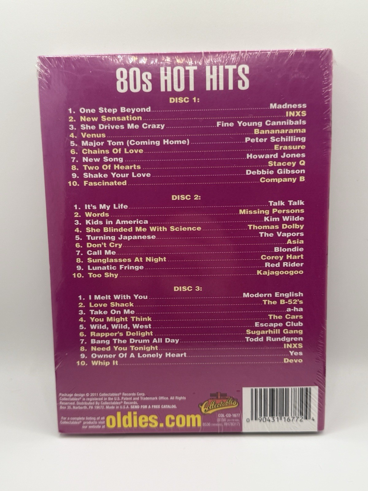 80’s Hot Hits 3 CD Album Set Various Artists New Sealed Free Shipping