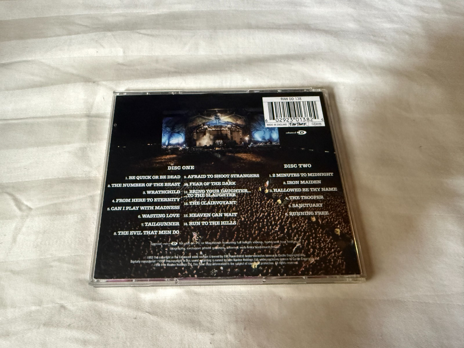 Iron Maiden - Live at Donnington 2CD 1998 Raw Power Import Enhanced OOP RARE