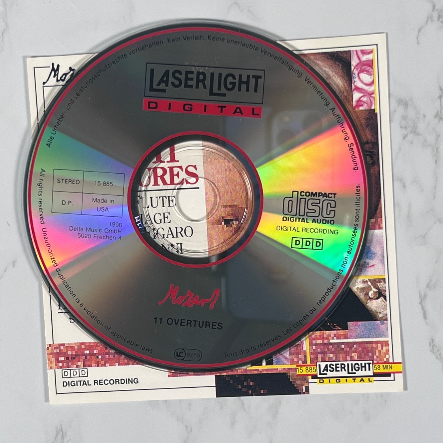 Mozart – 11 Overtures CD 1990 Classical Opera LASERLIGHT DIGITAL