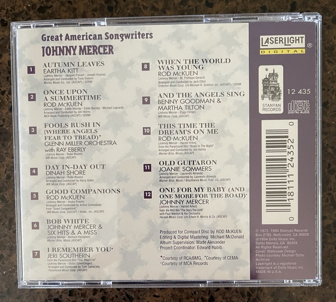 LOT of 5 Music CDs - Great American Songwriters - Berlin, Gershwin, Mercer, ....