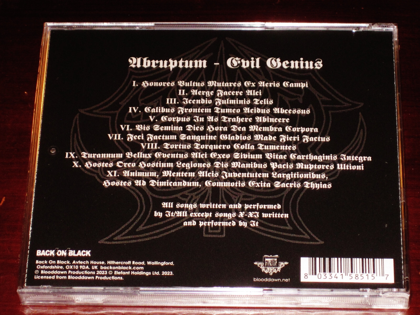 Abruptum: Evil Genius CD 2023 Reissue Back On Black Records UK BOBV1047CD JC NEW