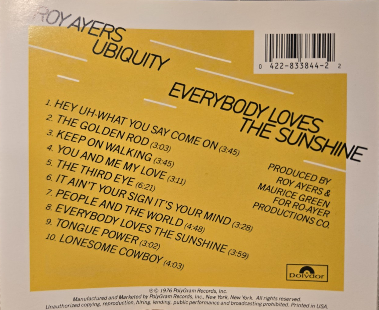Roy Ayers : Everybody Loves The Sunshine - Audio CD
