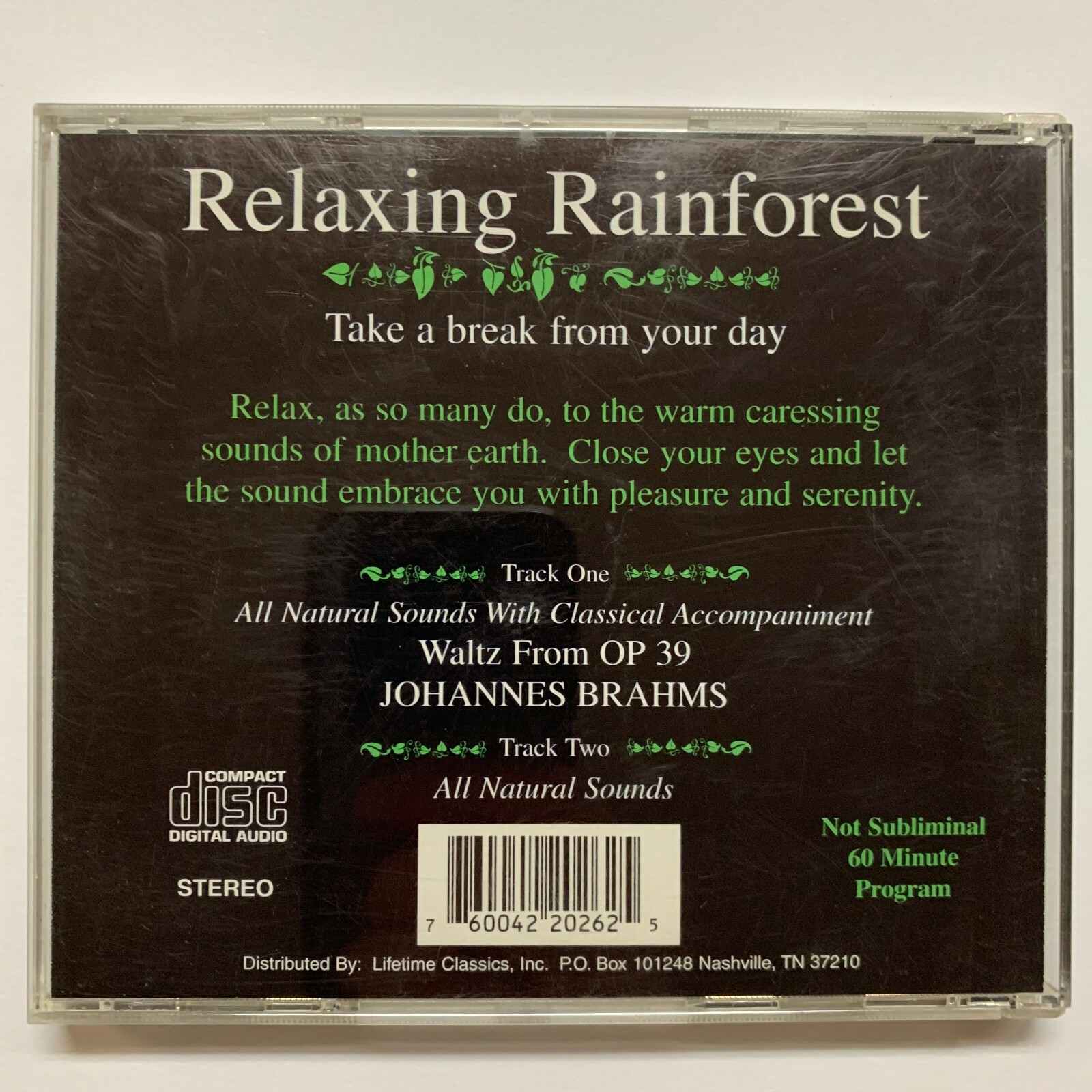 Rainforest Relaxation CD 1994 | Nature Sounds & Classical Music | Meditation