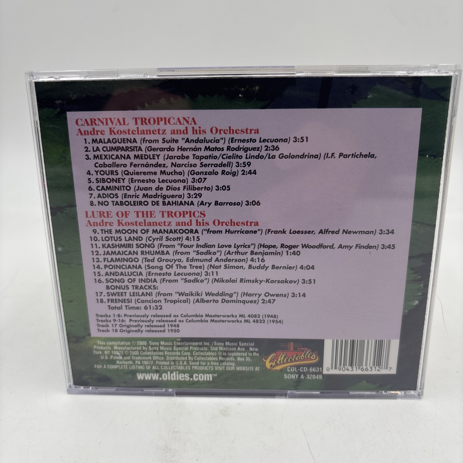 Andre Kostelanetz 3 CD Lot-Carnival Tropicana-Wish U Love-Cole Porter Music