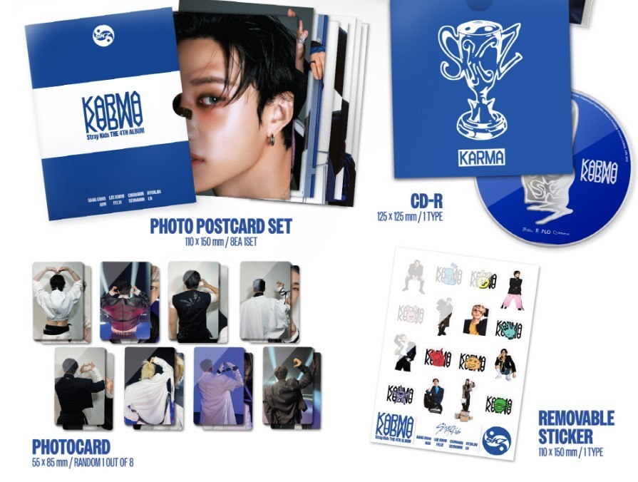 STRAY KIDS [KARMA] The 4th Album CD+Photo Book+10 Card+Sticker+Poster+POB+GIFT